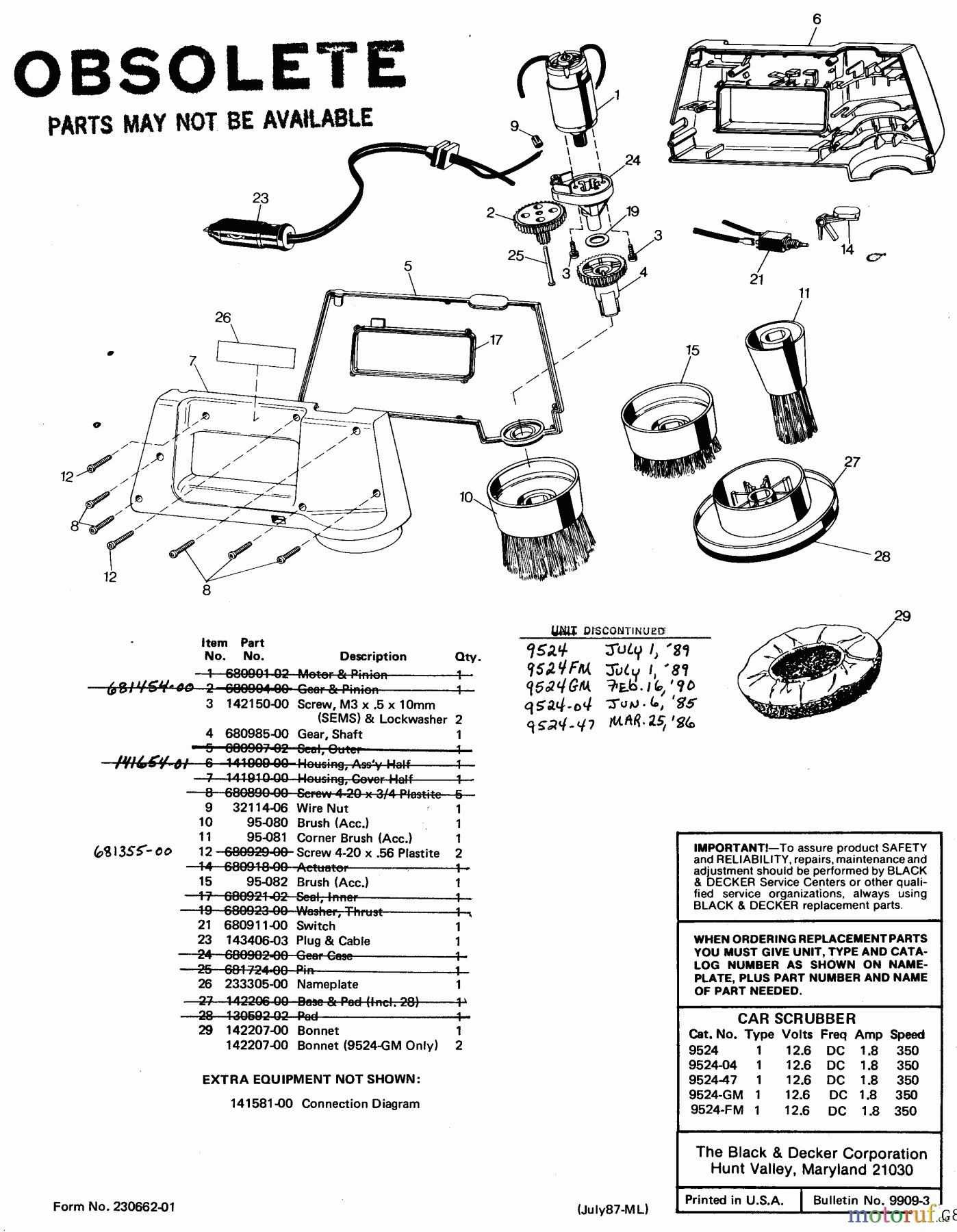 BLACK+DECKER Divers AUTOSCHRUBBER 9524-GM Seite 1