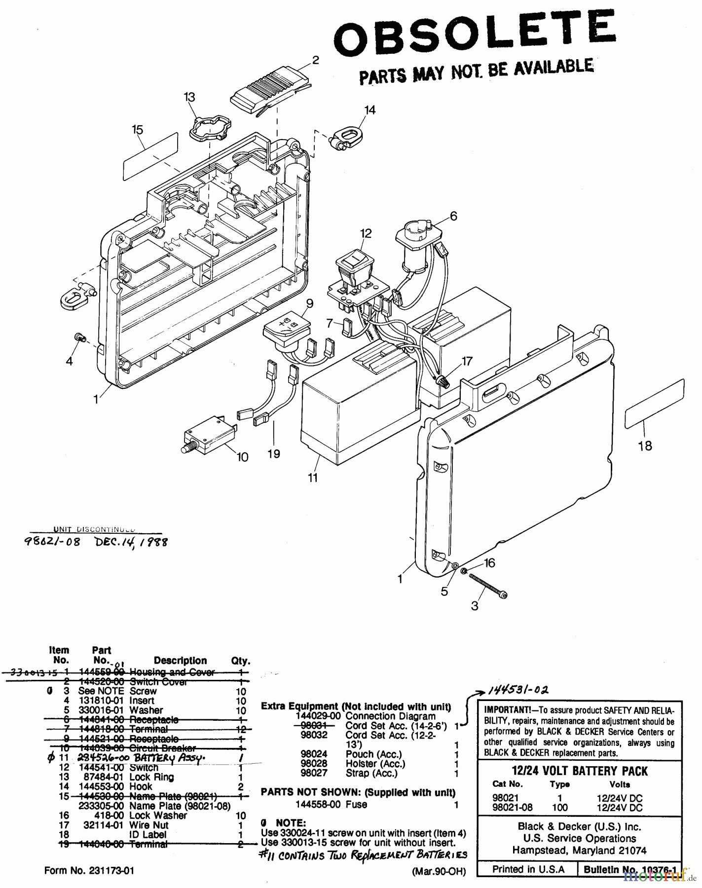  BLACK+DECKER PROFESSIONELL ZUBEHÖR, ANBAUGERÄTE & UNMOTORISIERT BATTERIE 98021 Seite 1