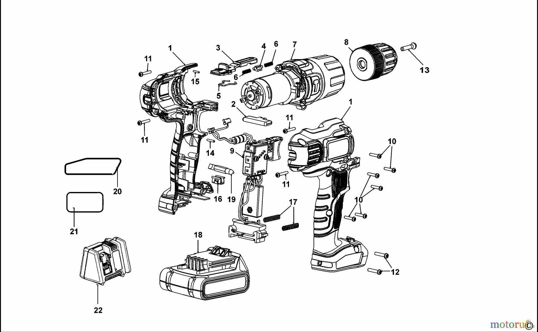 BLACK+DECKER INNENAUSSTATTUNG BOHRER AKKU-BOHRMASCHINE EGBL144K Seite 1