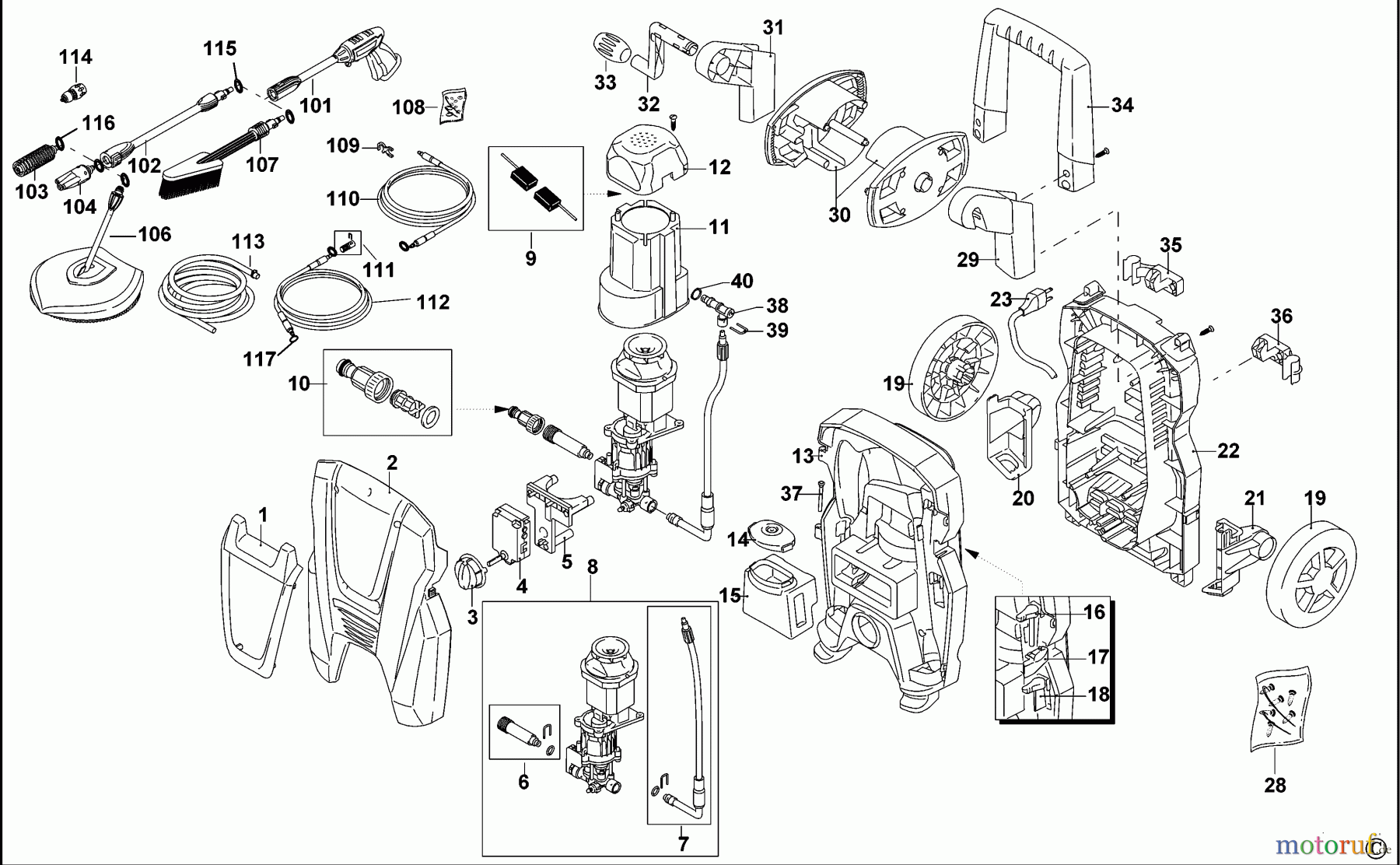  BLACK+DECKER AUSSERHALB HOCHDRUCKREINIGER, PUMPEN, KOMPRESSOREN, GENERATOREN HOCHDRUCKREINIGER PW1800WS Seite 1