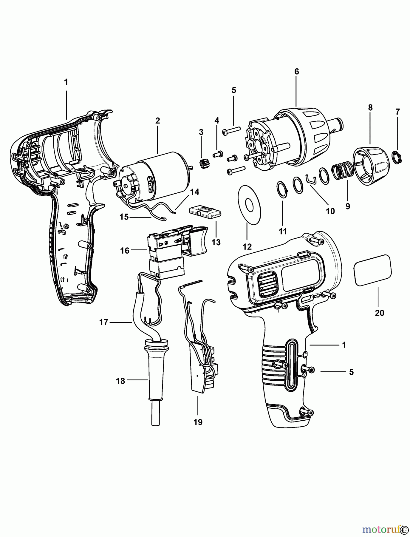 BLACK+DECKER INNENAUSSTATTUNG BOHRER BOHRER KR151 Seite 1