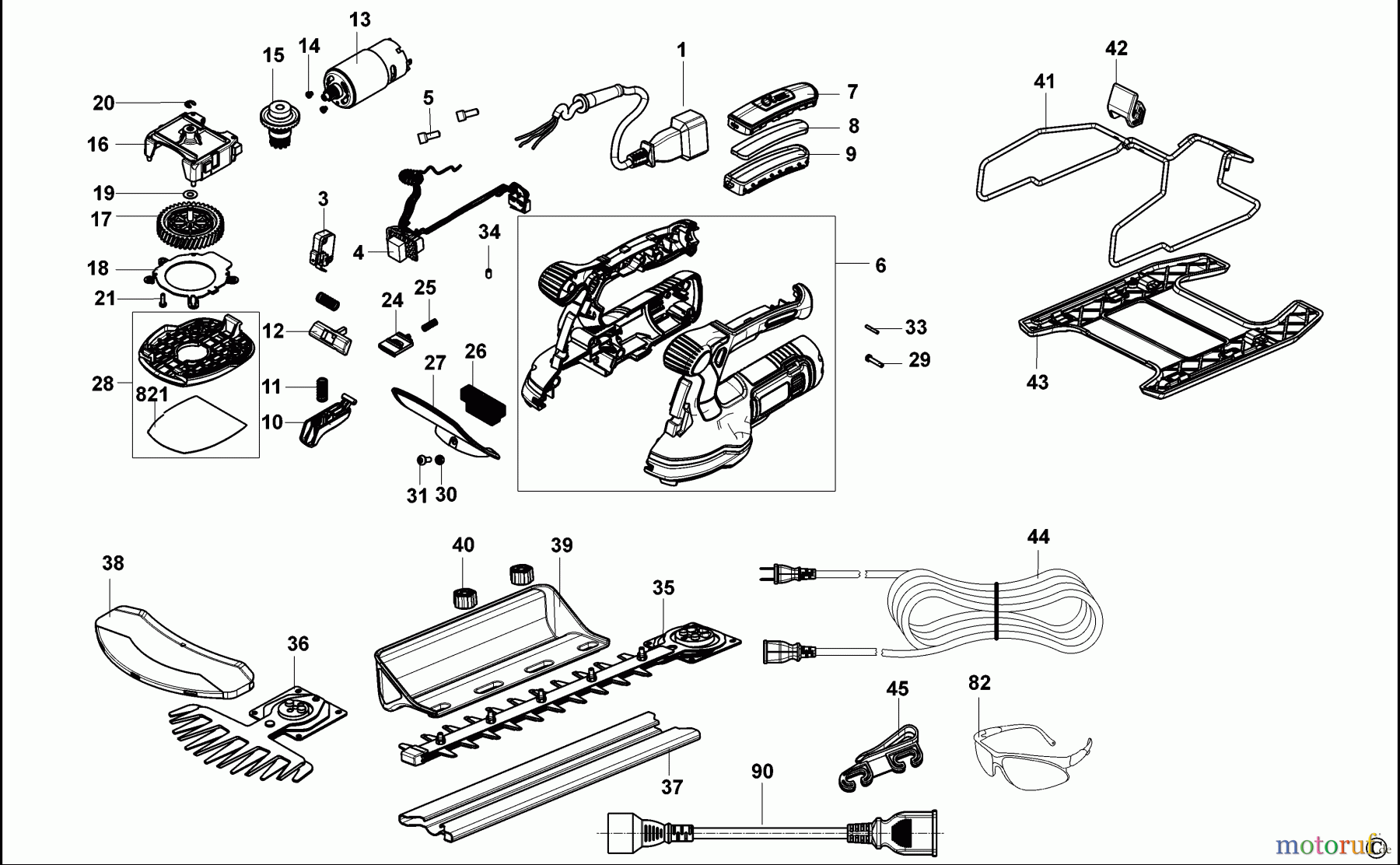 BLACK+DECKER AUSSERHALB HECKENSCHEREN, FADENTRIMMER, SCHEREN AKKU-SCHERE GSH1000 Seite 1