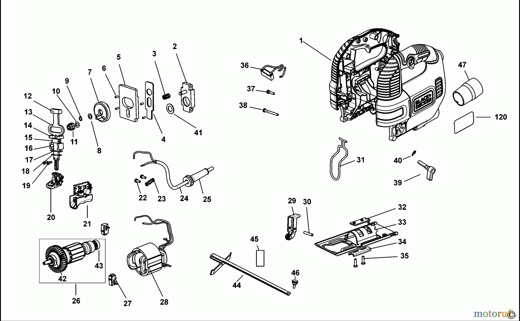  BLACK+DECKER INNENAUSSTATTUNG SÄGE STICHSÄGE KS701PE Seite 1