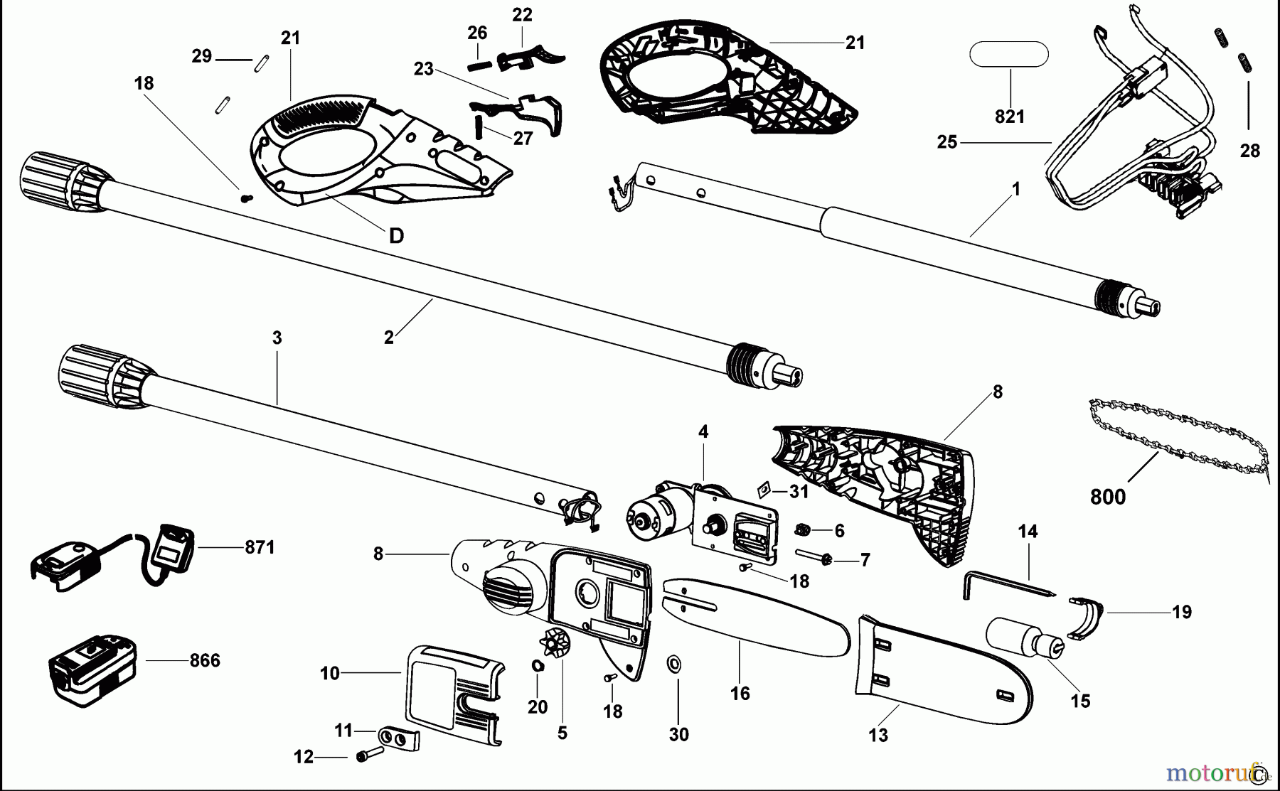 BLACK+DECKER AUSSERHALB KETTENSÄGEN UND ASTSCHEREN BAUMSCHERE GPC1820LN Seite 1