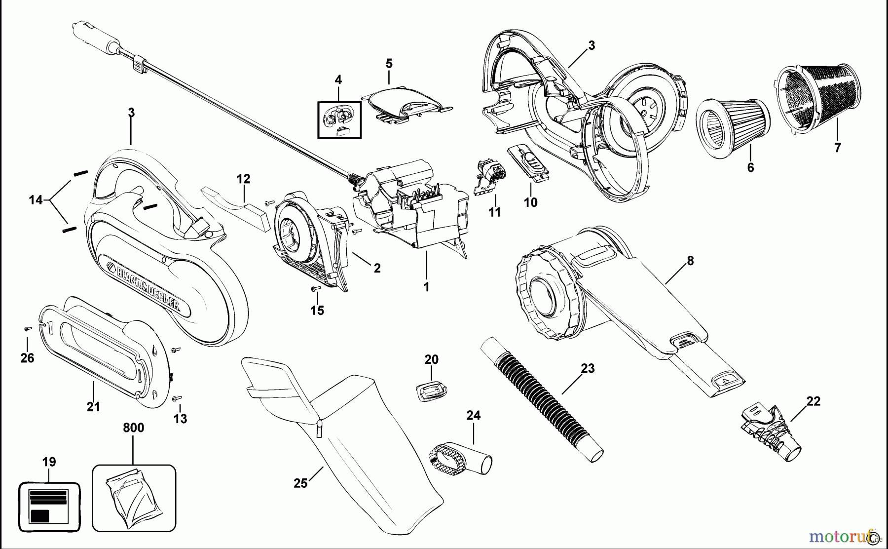 BLACK+DECKER INNENAUSSTATTUNG AUTOPFLEGE & MINIHANDWERK AUTO STAUBSAUGER PAV1205 Seite 1