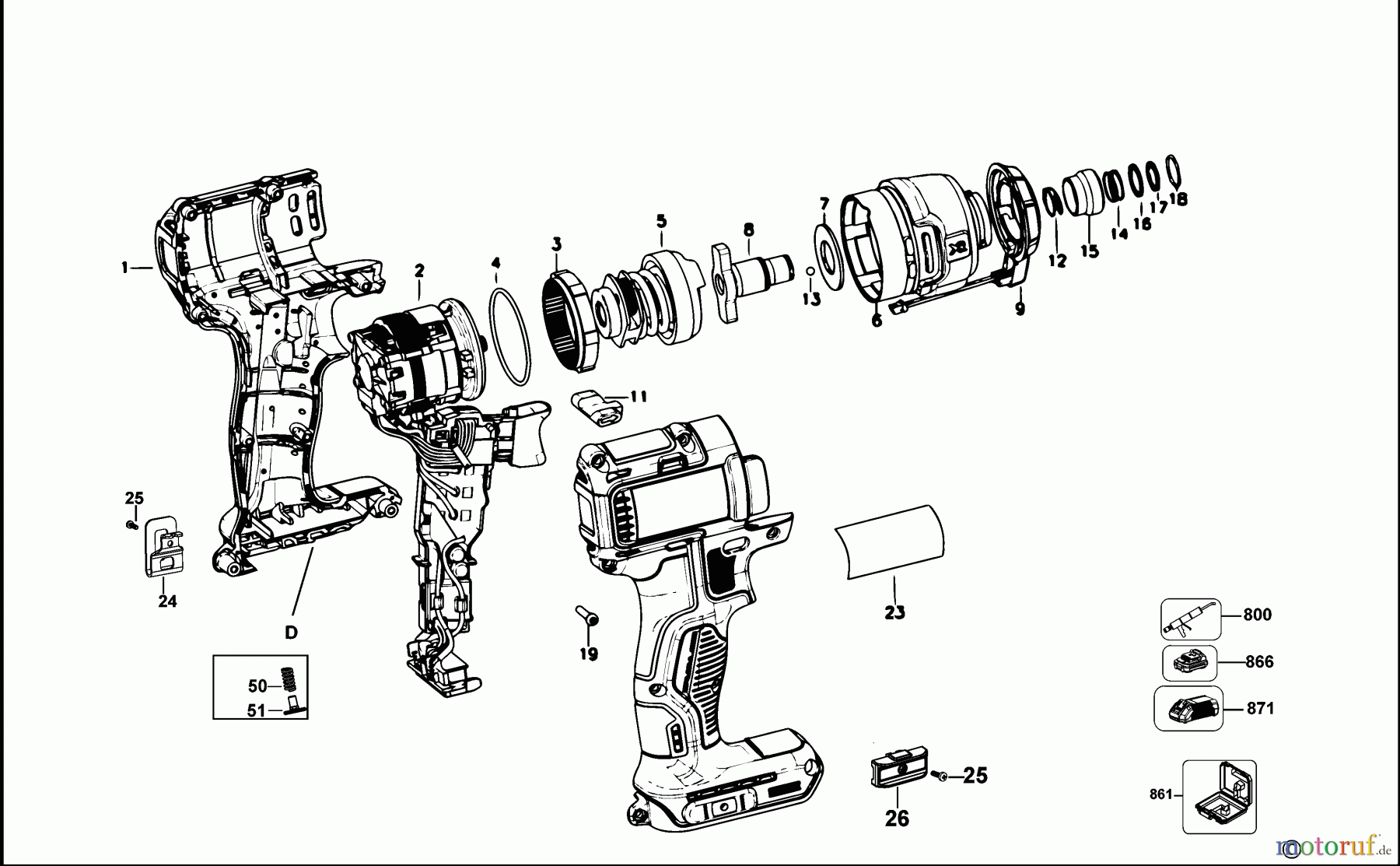 DEWALT Akku Schrauber SCHLAGSCHRAUBER DCF7871D2A Seite 1