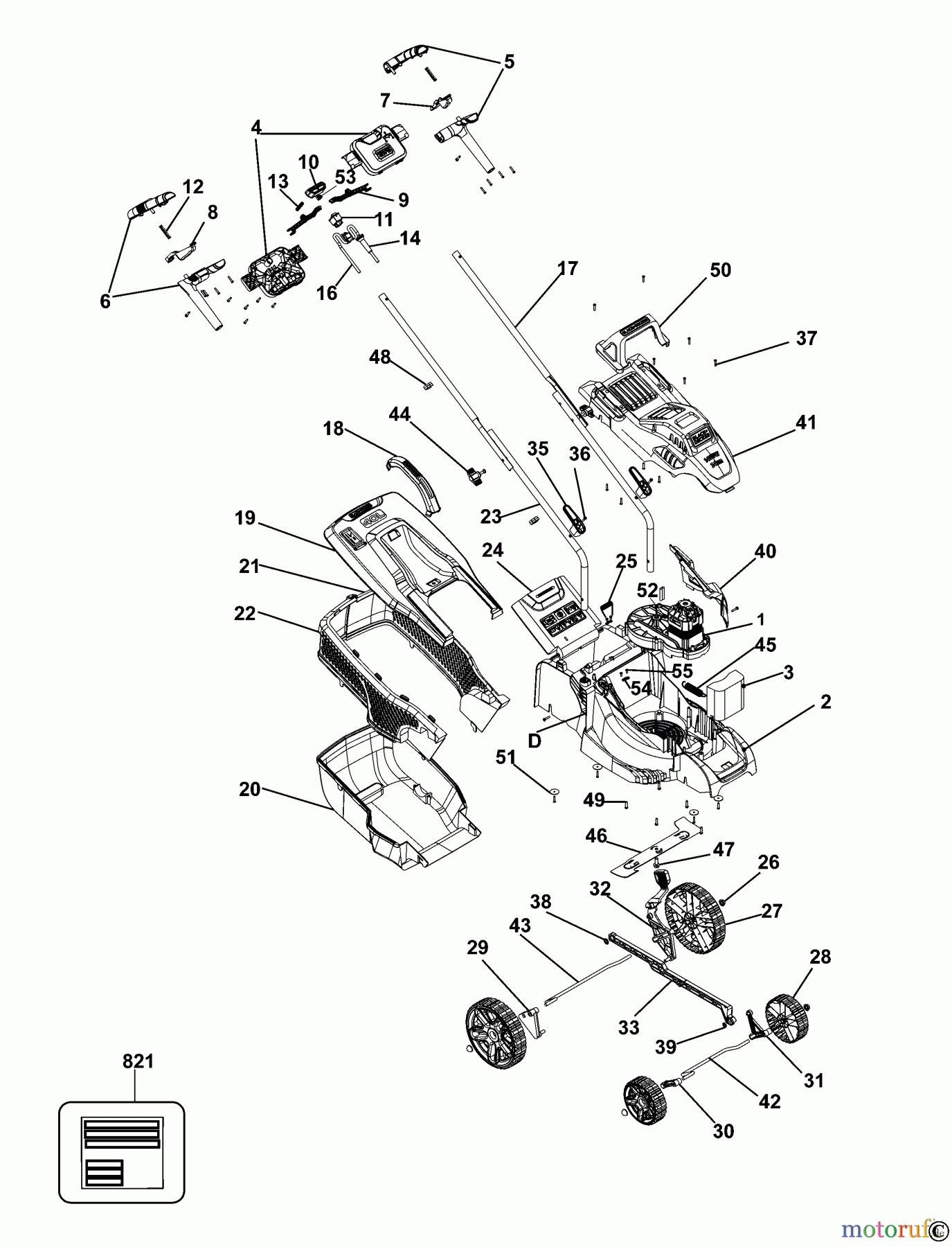  BLACK+DECKER AUSSERHALB RASENMÄHER, SCHNEEFRÄSEN RASENMAHER BEMW461BH Seite 1
