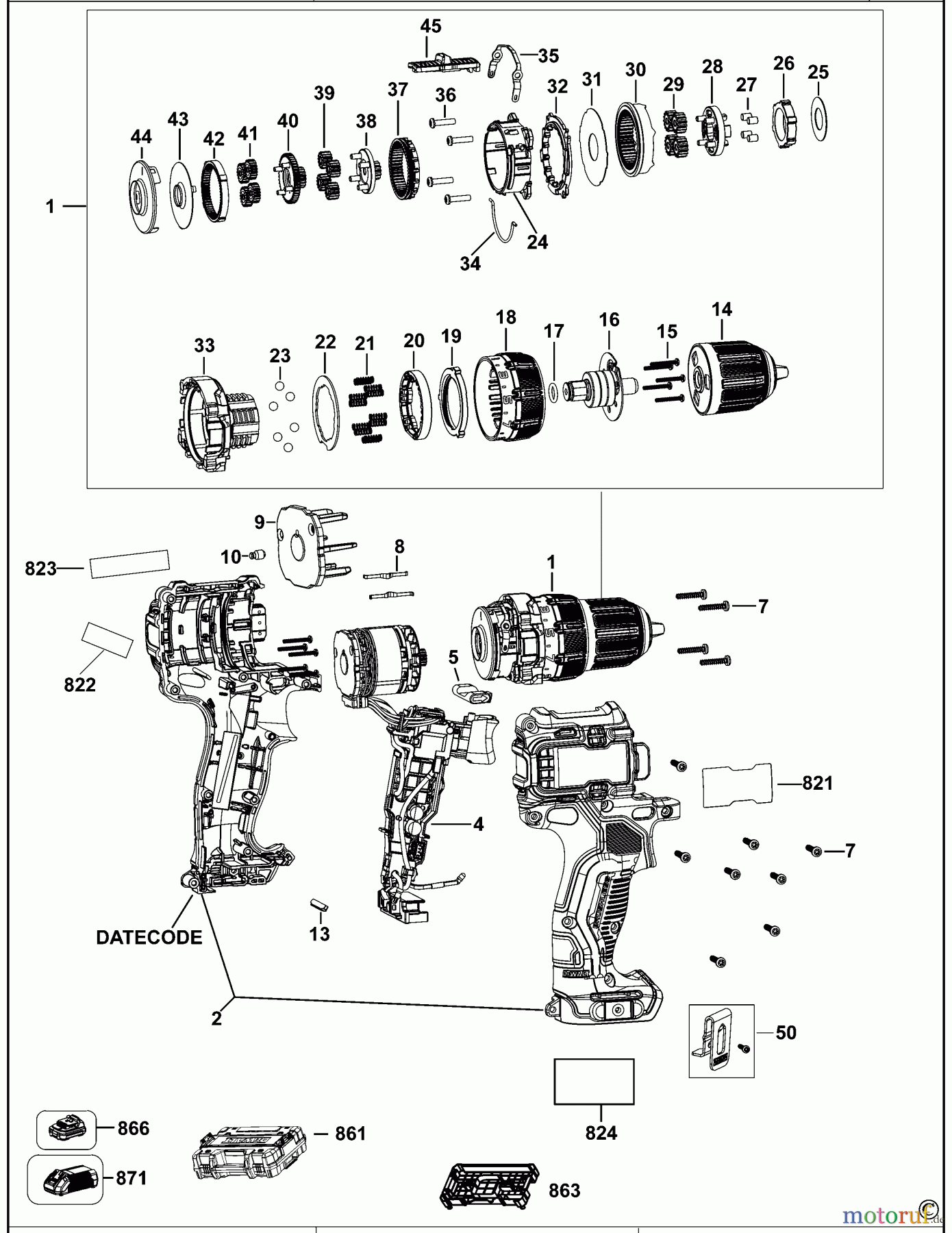 DEWALT AKKUBOHRER CDLS DRILLS 12V AKKU-BOHRMASCHINE DCD701 Seite 1