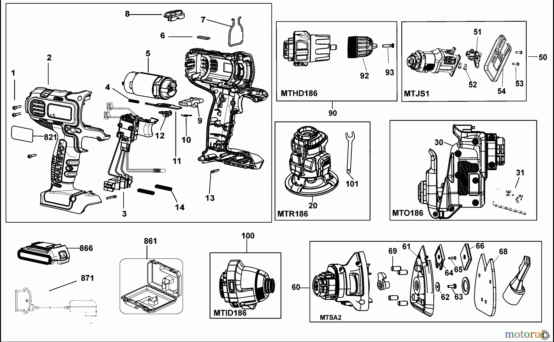  BLACK+DECKER INNENAUSSTATTUNG MULTITOOL MULTITOOL EVO186 Seite 1