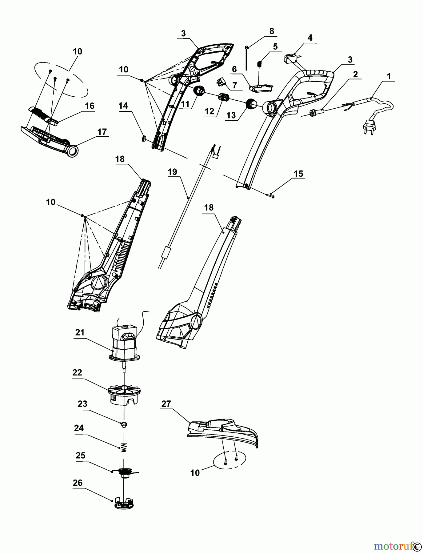 BLACK+DECKER AUSSERHALB HECKENSCHEREN, FADENTRIMMER, SCHEREN RASENTRIMMER GL350L Seite 1