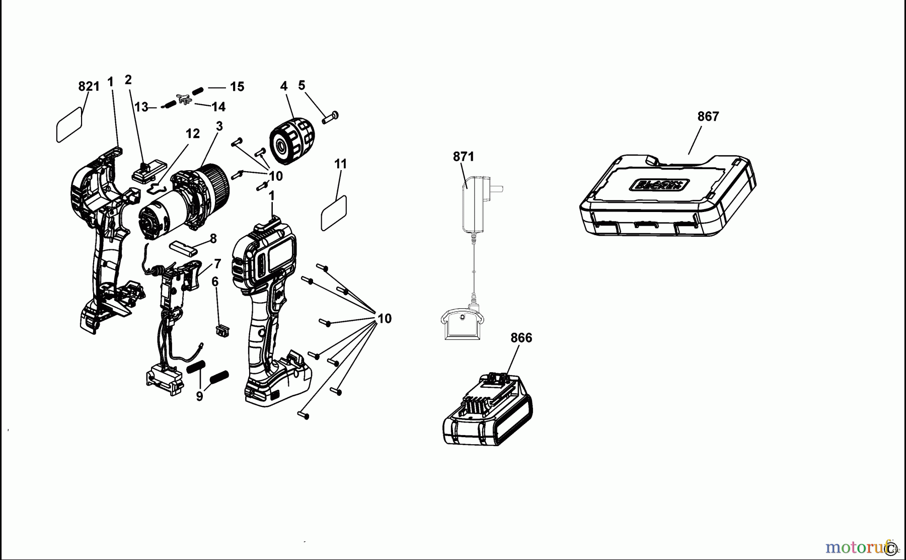 BLACK+DECKER INNENAUSSTATTUNG BOHRER BOHRER EBCD704 Seite 1