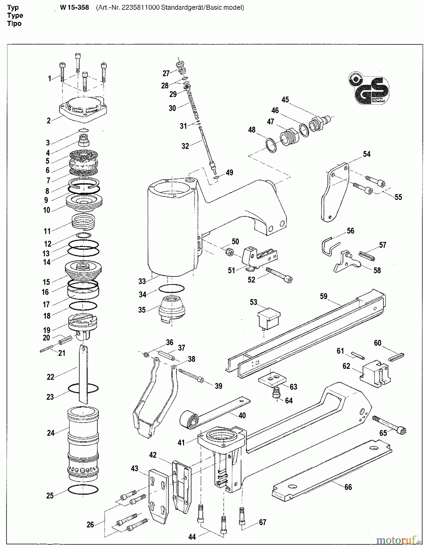  BOSTITCH ACCESSORIES DRUCKLUFTKLAMMER AGRAFEUSE W15-358 Seite 1