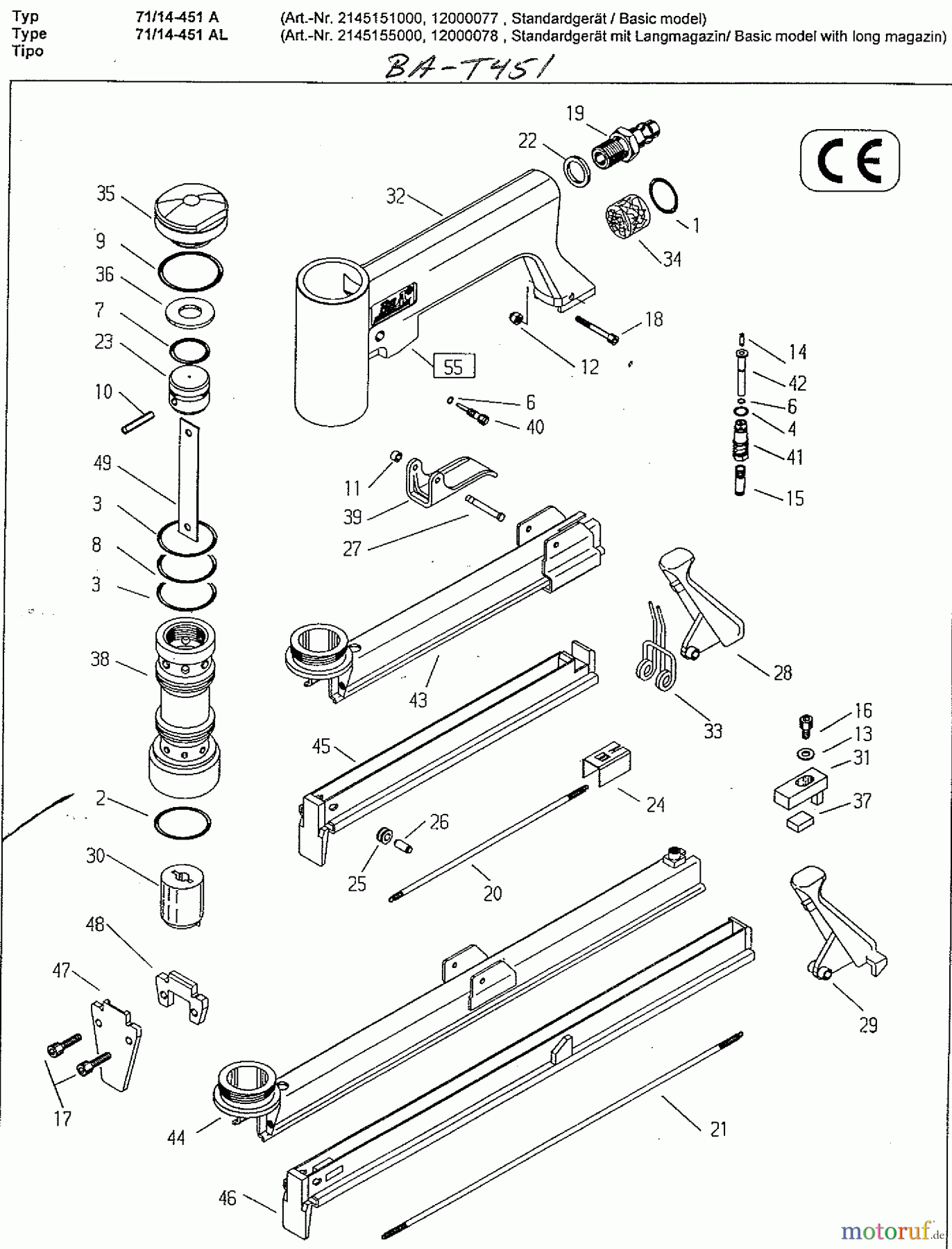 BOSTITCH ACCESSORIES DRUCKLUFTKLAMMER AGRAFEUSE 71/14-451 A Seite 1
