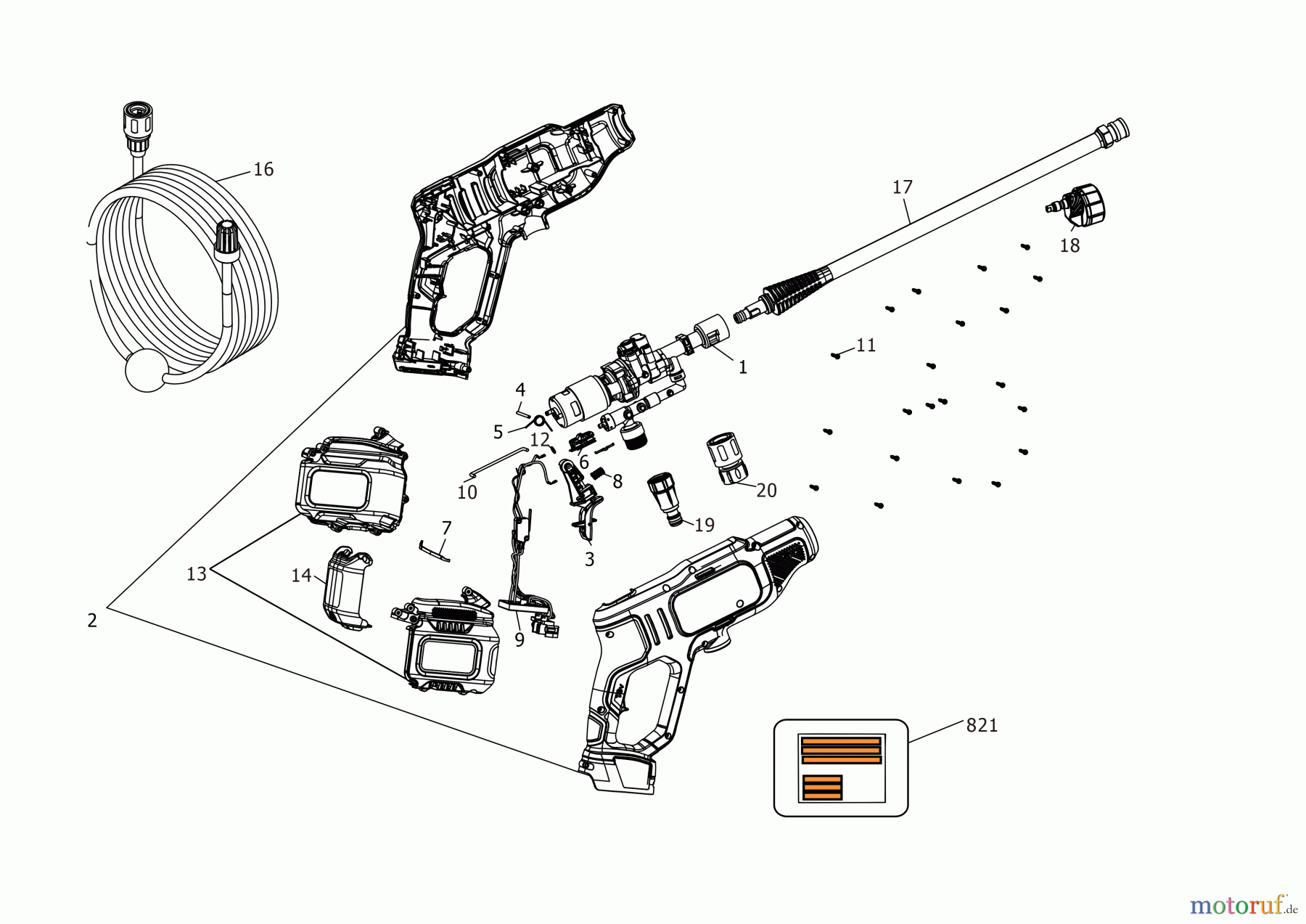 BLACK+DECKER AUSSERHALB HOCHDRUCKREINIGER, PUMPEN, KOMPRESSOREN, GENERATOREN DE-SPRAYER BCPC20B Seite 1