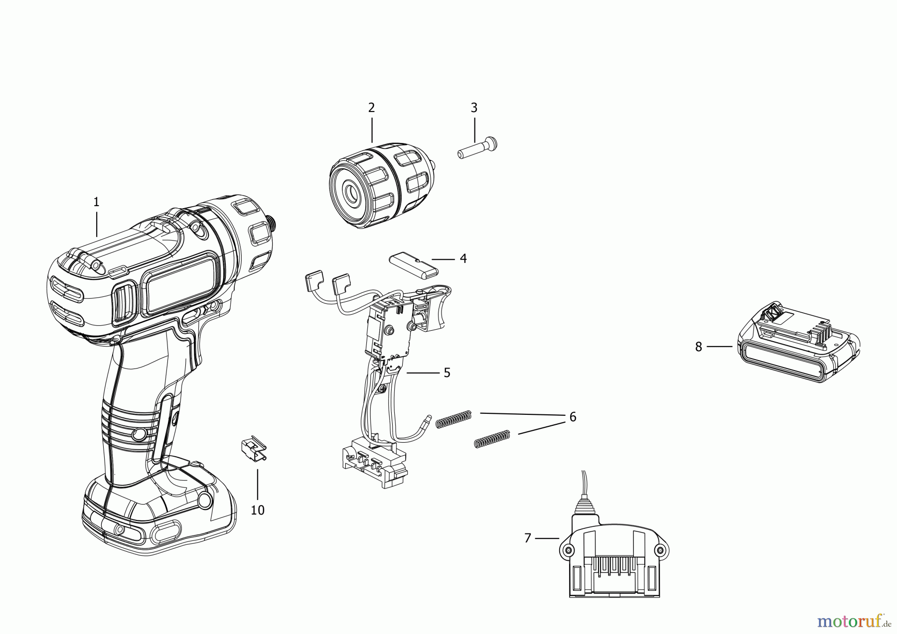 BLACK+DECKER INNENAUSSTATTUNG BOHRER AKKU-BOHRMASCHINE BDCHD18SC1A Seite 1