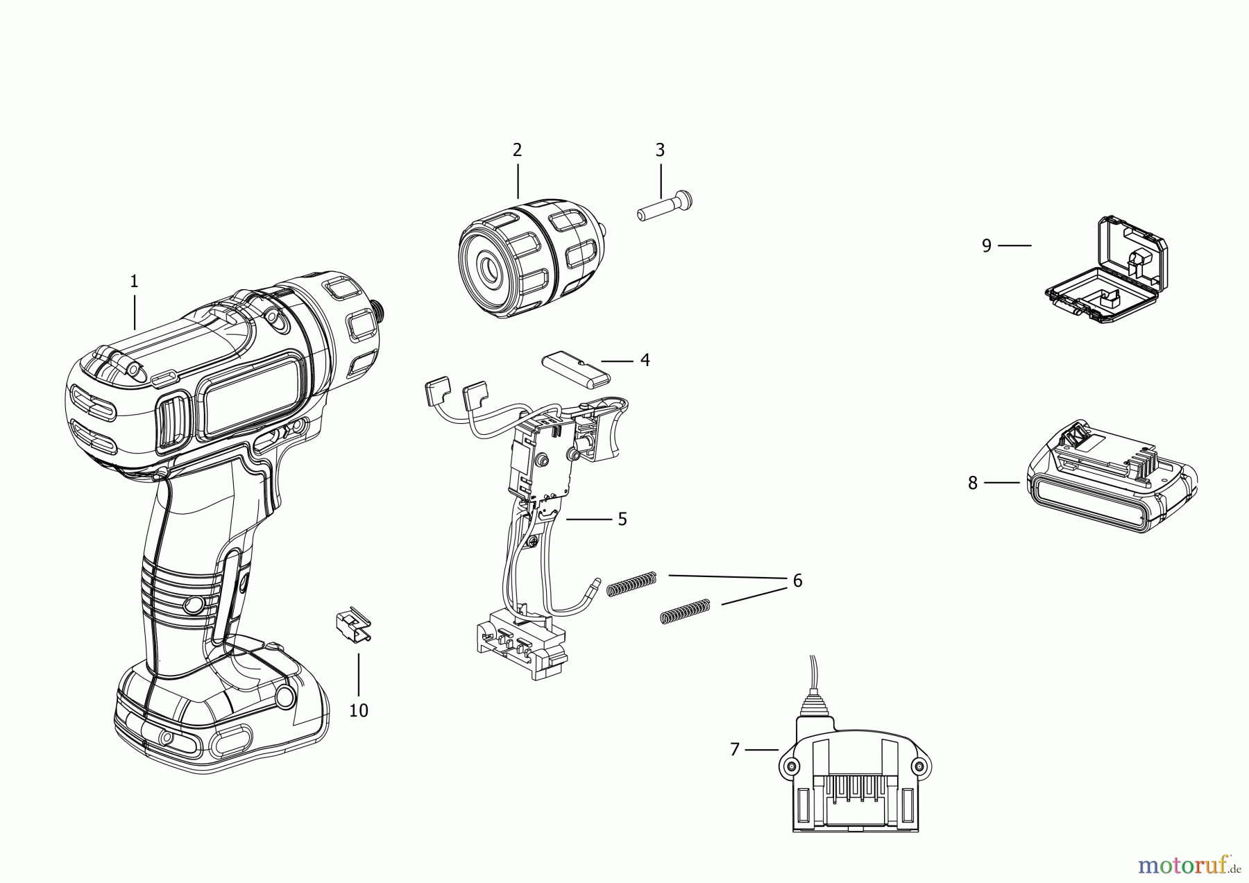 BLACK+DECKER INNENAUSSTATTUNG BOHRER AKKU-BOHRMASCHINE BDCHD18SC1K Seite 1