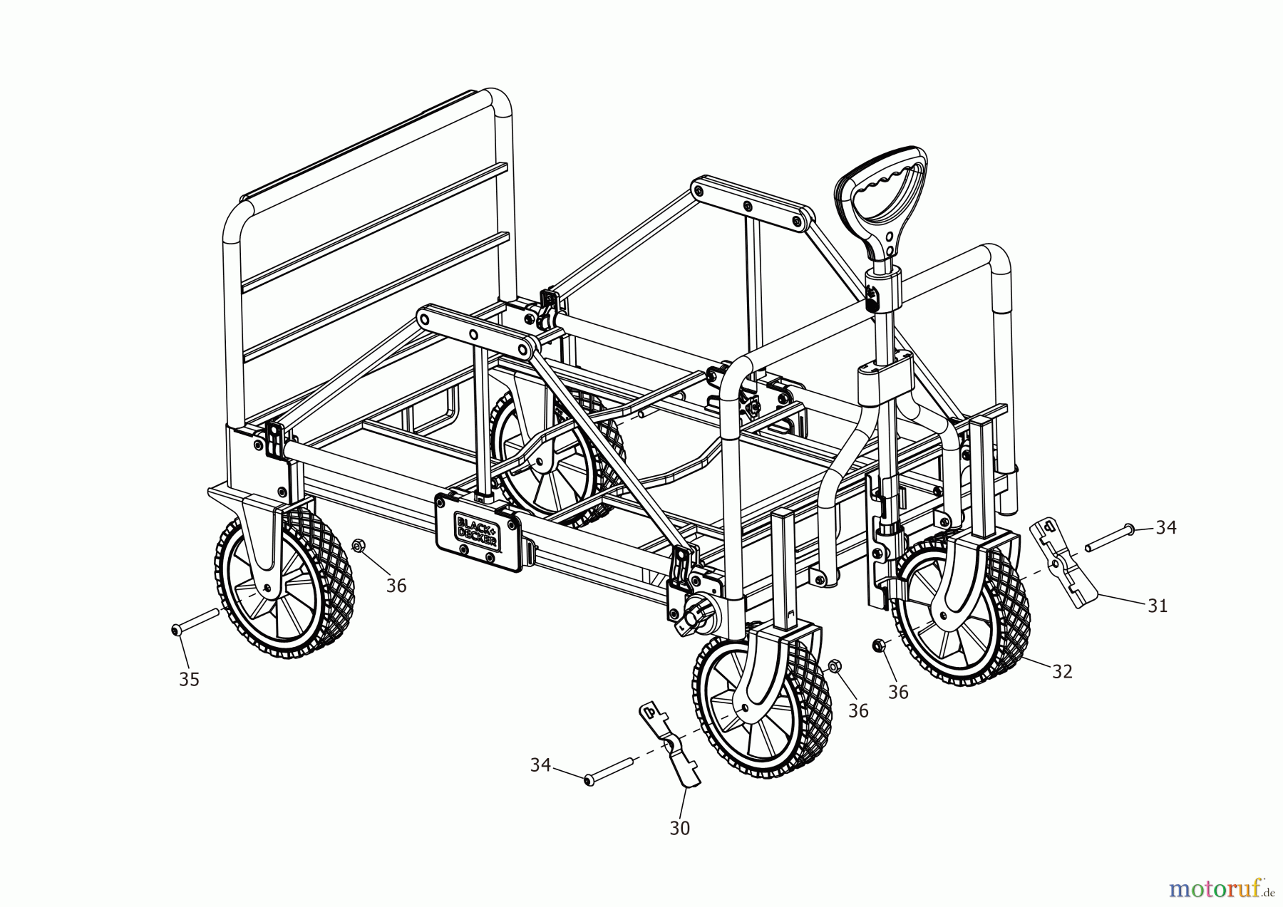  BLACK+DECKER AUSSERHALB NICHT MOTORISIERTE GARTENGERÄTE WAGEN BDST3IN1CTFF Seite 1