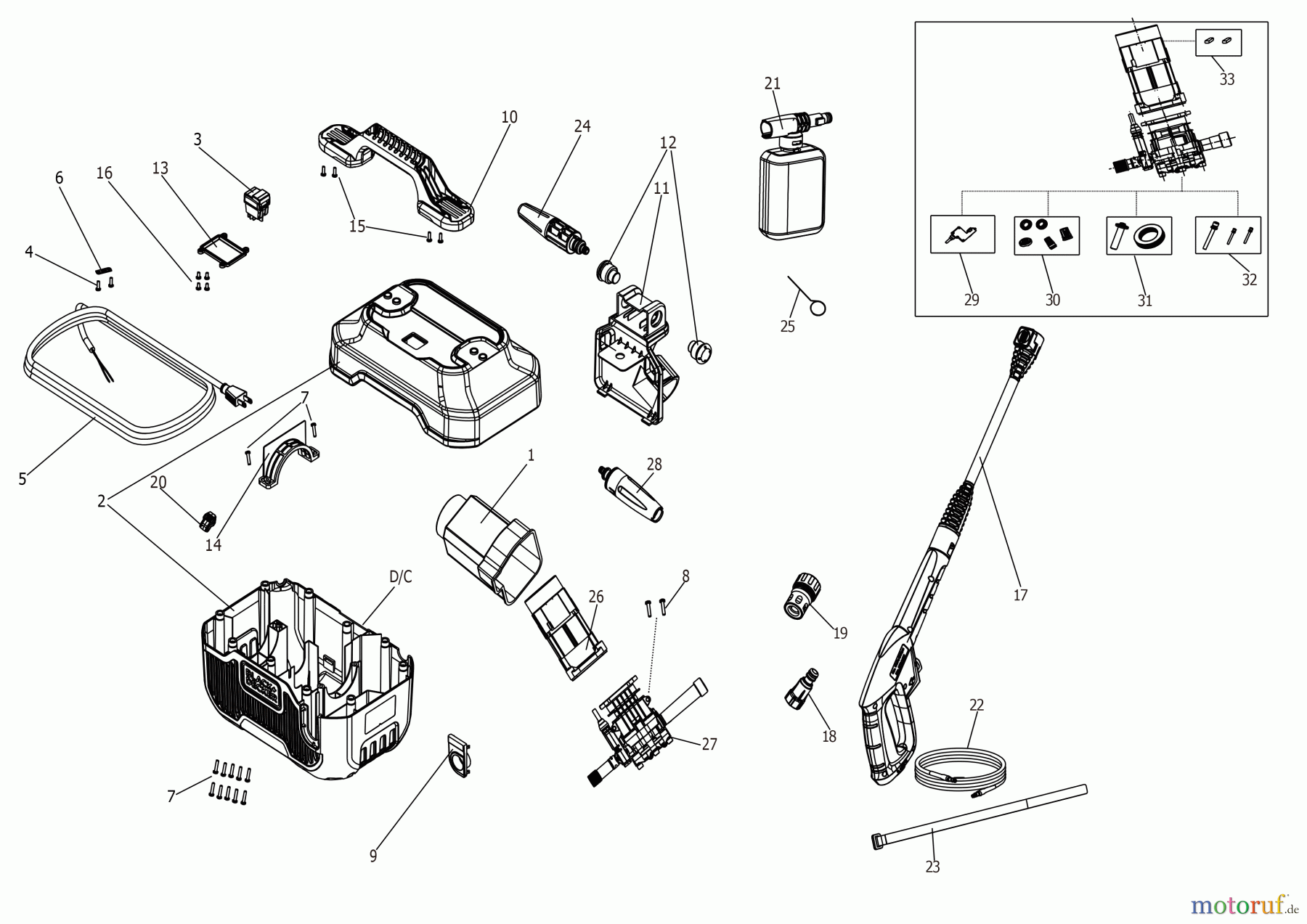 BLACK+DECKER AUSSERHALB HOCHDRUCKREINIGER, PUMPEN, KOMPRESSOREN, GENERATOREN HOCHDRUCKREINIGER BEPW1300H Seite 1