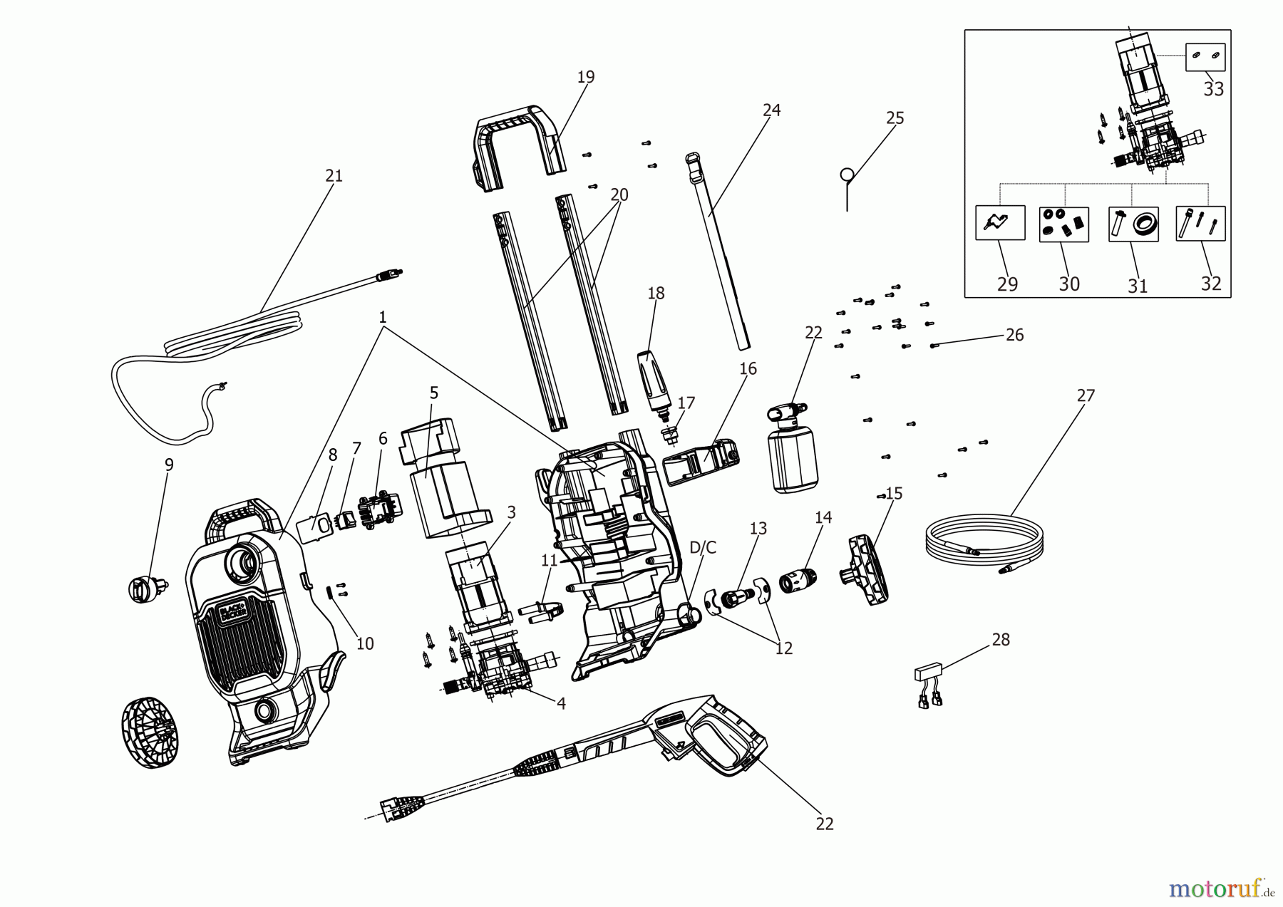 BLACK+DECKER AUSSERHALB HOCHDRUCKREINIGER, PUMPEN, KOMPRESSOREN, GENERATOREN HOCHDRUCKREINIGER BEPW1700 Seite 1