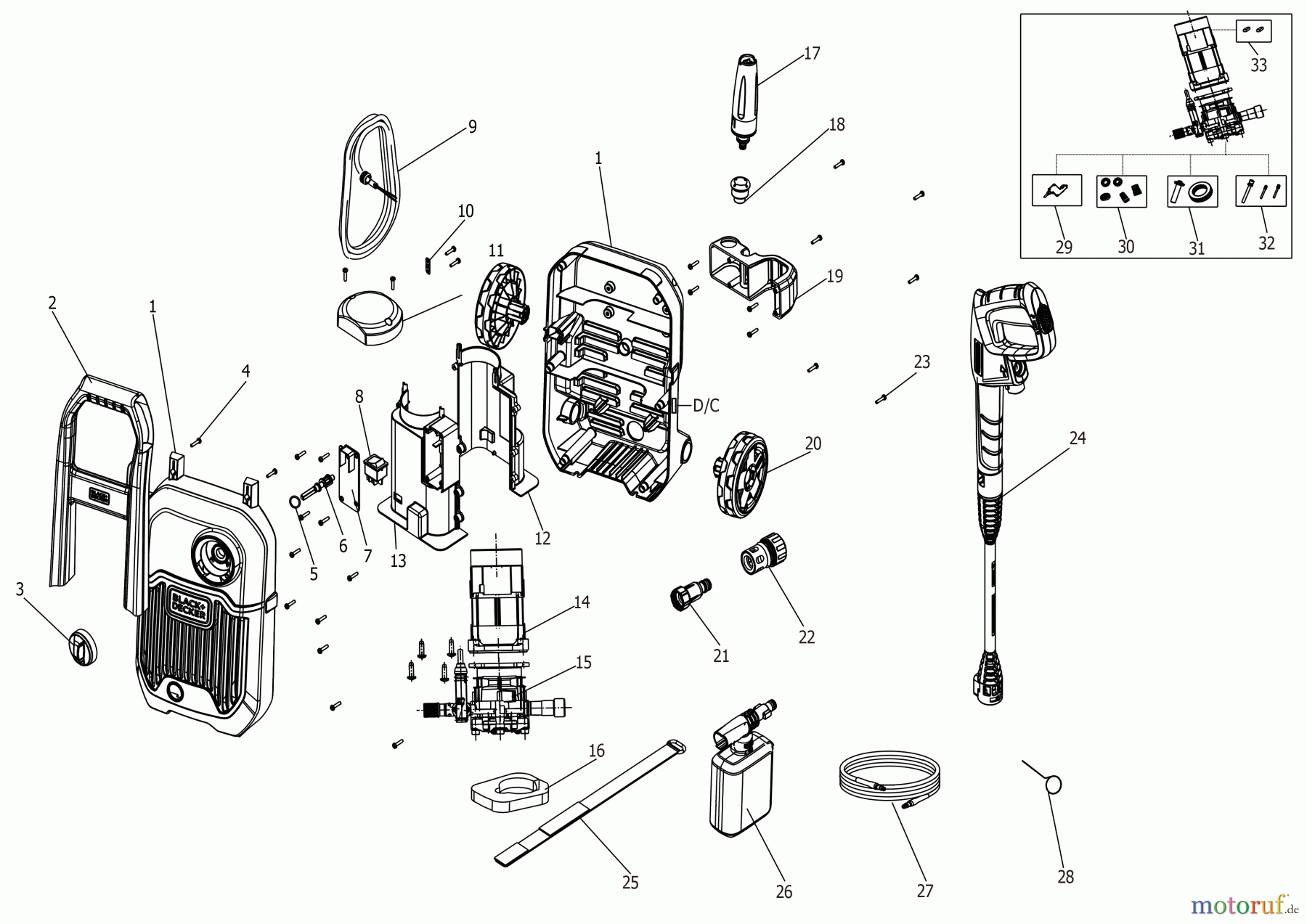BLACK+DECKER AUSSERHALB HOCHDRUCKREINIGER, PUMPEN, KOMPRESSOREN, GENERATOREN HOCHDRUCKREINIGER BEPW1750 Seite 1