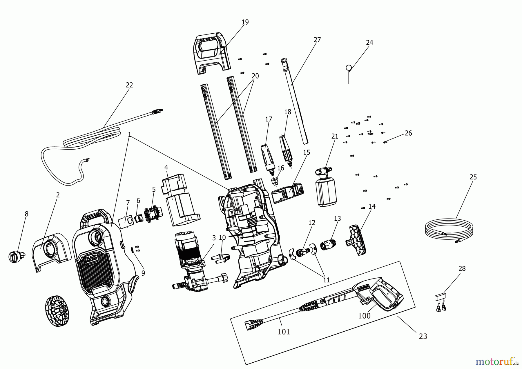 BLACK+DECKER AUSSERHALB HOCHDRUCKREINIGER, PUMPEN, KOMPRESSOREN, GENERATOREN HOCHDRUCKREINIGER BEPW2000KIT Seite 1