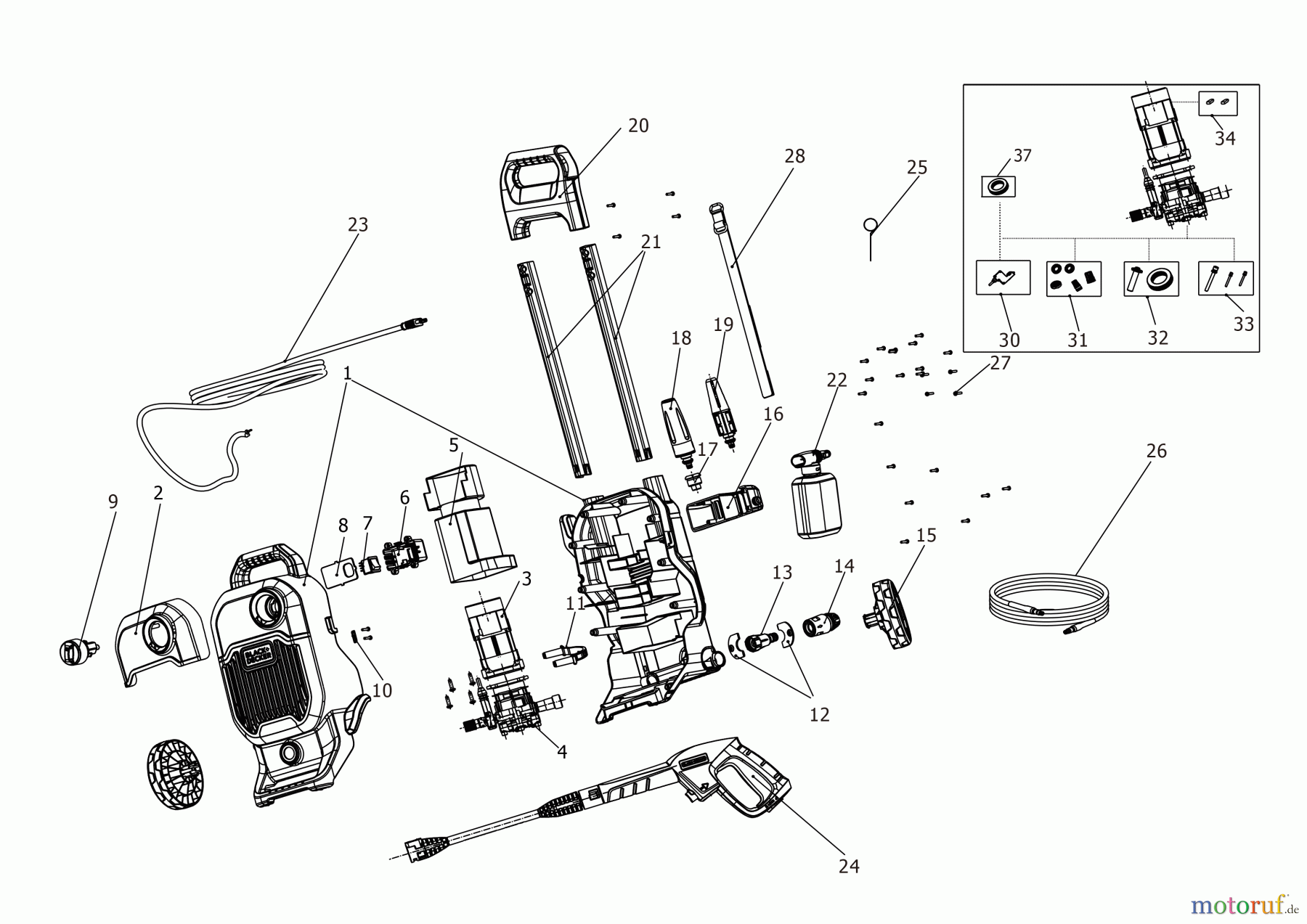 BLACK+DECKER AUSSERHALB HOCHDRUCKREINIGER, PUMPEN, KOMPRESSOREN, GENERATOREN HOCHDRUCKREINIGER BEPW2200 Seite 1