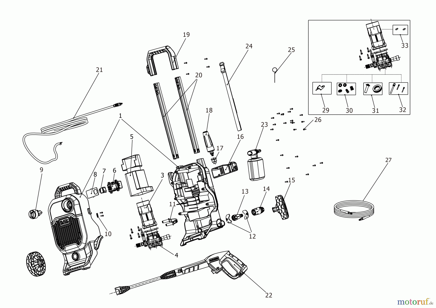 BLACK+DECKER AUSSERHALB HOCHDRUCKREINIGER, PUMPEN, KOMPRESSOREN, GENERATOREN HOCHDRUCKREINIGER BEPW1800T Seite 1