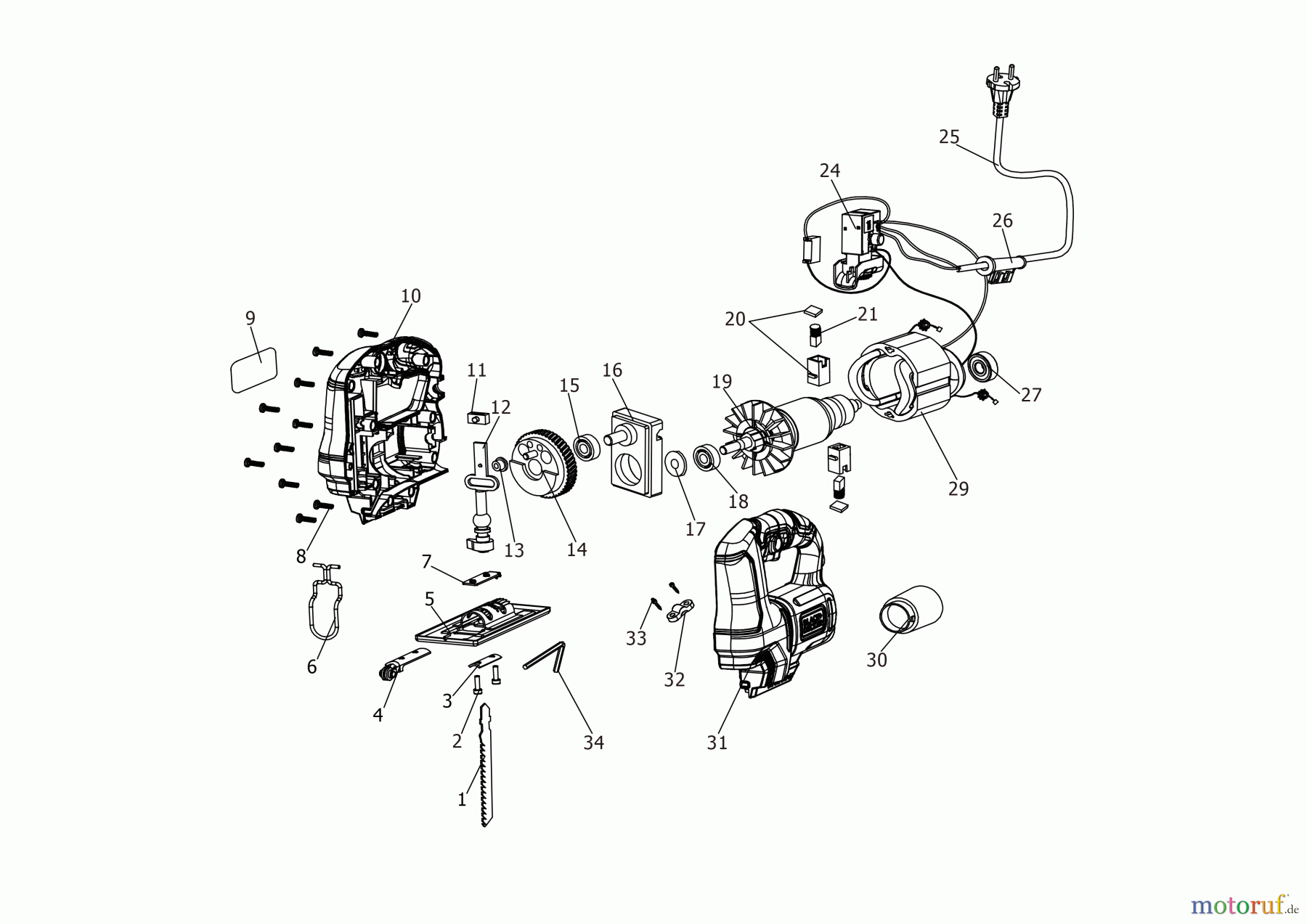  BLACK+DECKER INNENAUSSTATTUNG SÄGE STICHSÄGE BES603 Seite 1