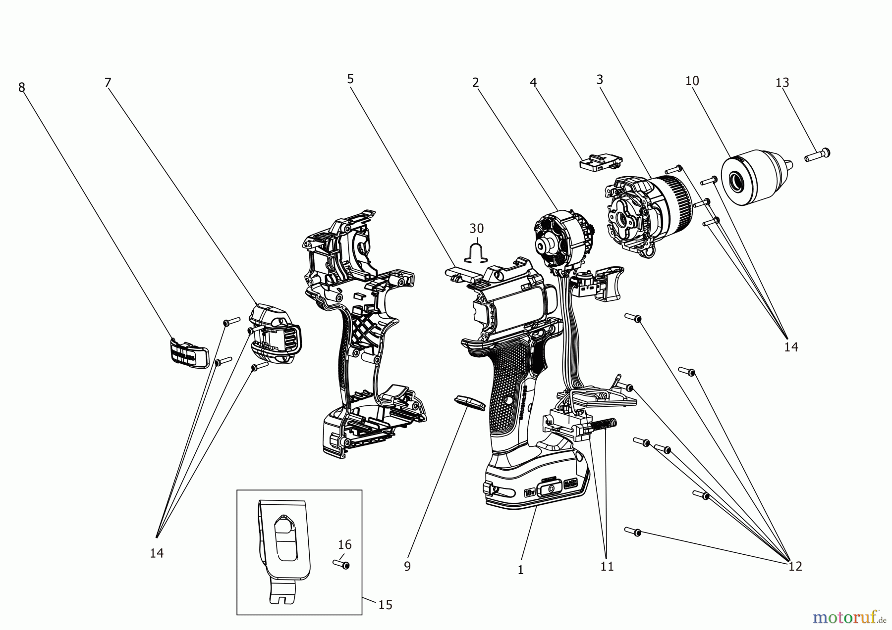 BLACK+DECKER INNENAUSSTATTUNG BOHRER AKKU SCHRAUBER BLD683XN Seite 1