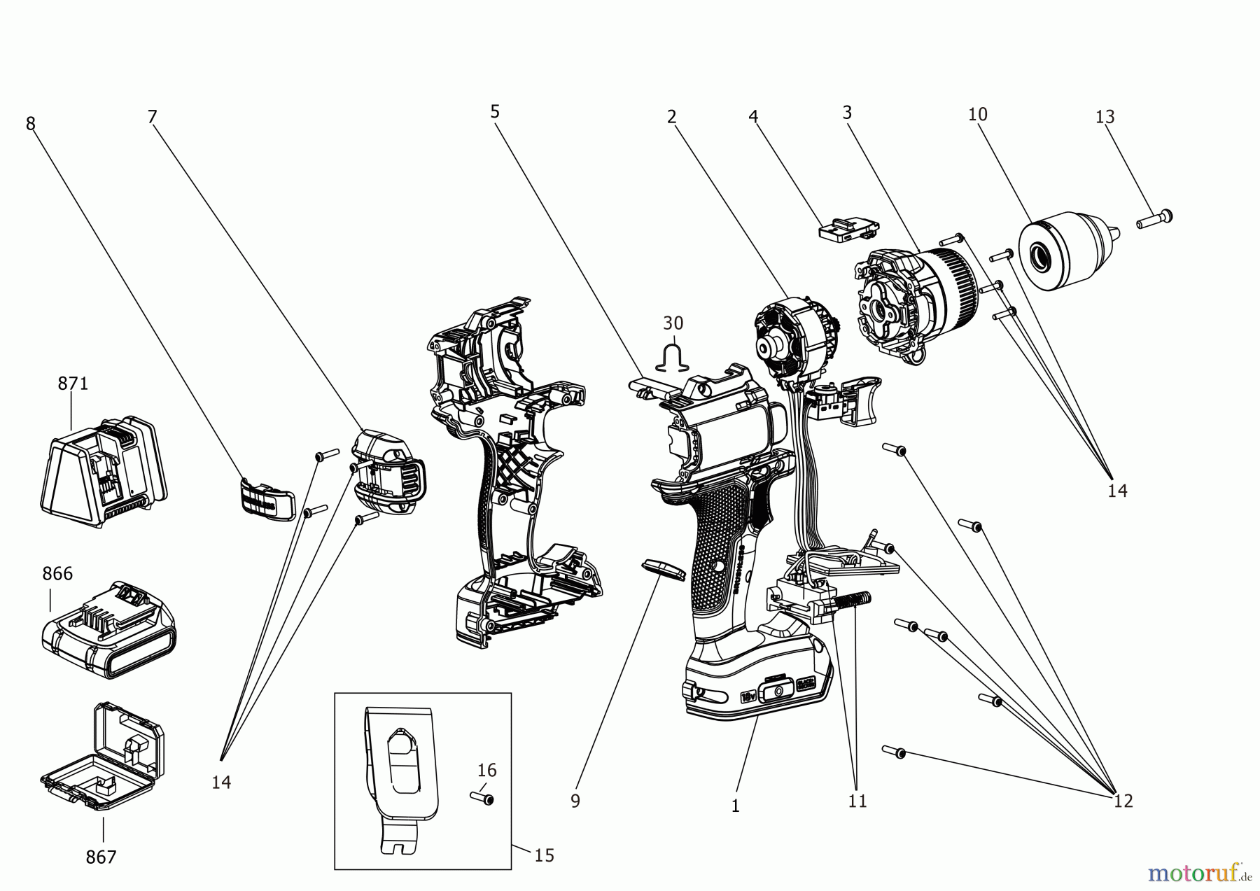 BLACK+DECKER INNENAUSSTATTUNG BOHRER AKKU SCHRAUBER BLD683D1XK Seite 1