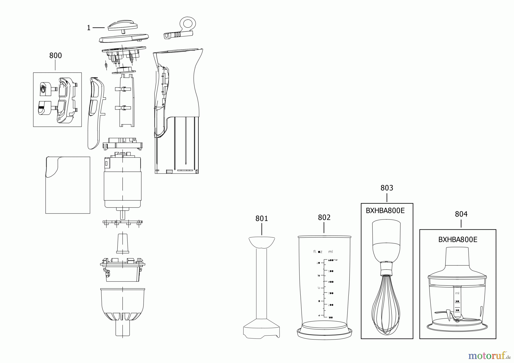  BLACK+DECKER HAUSHALT LEBENSMITTELZUBEREITUNG MIXER BXHB800E Seite 1