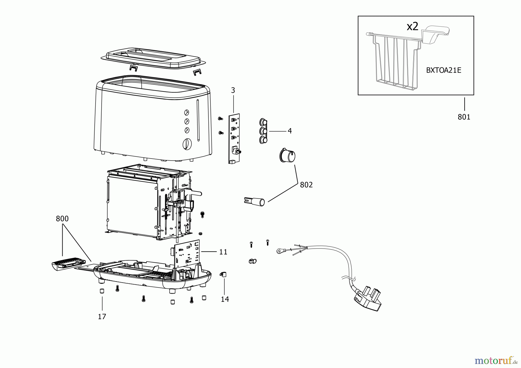 BLACK+DECKER HAUSHALT KOCHEN TOASTER BXTO821E Seite 1