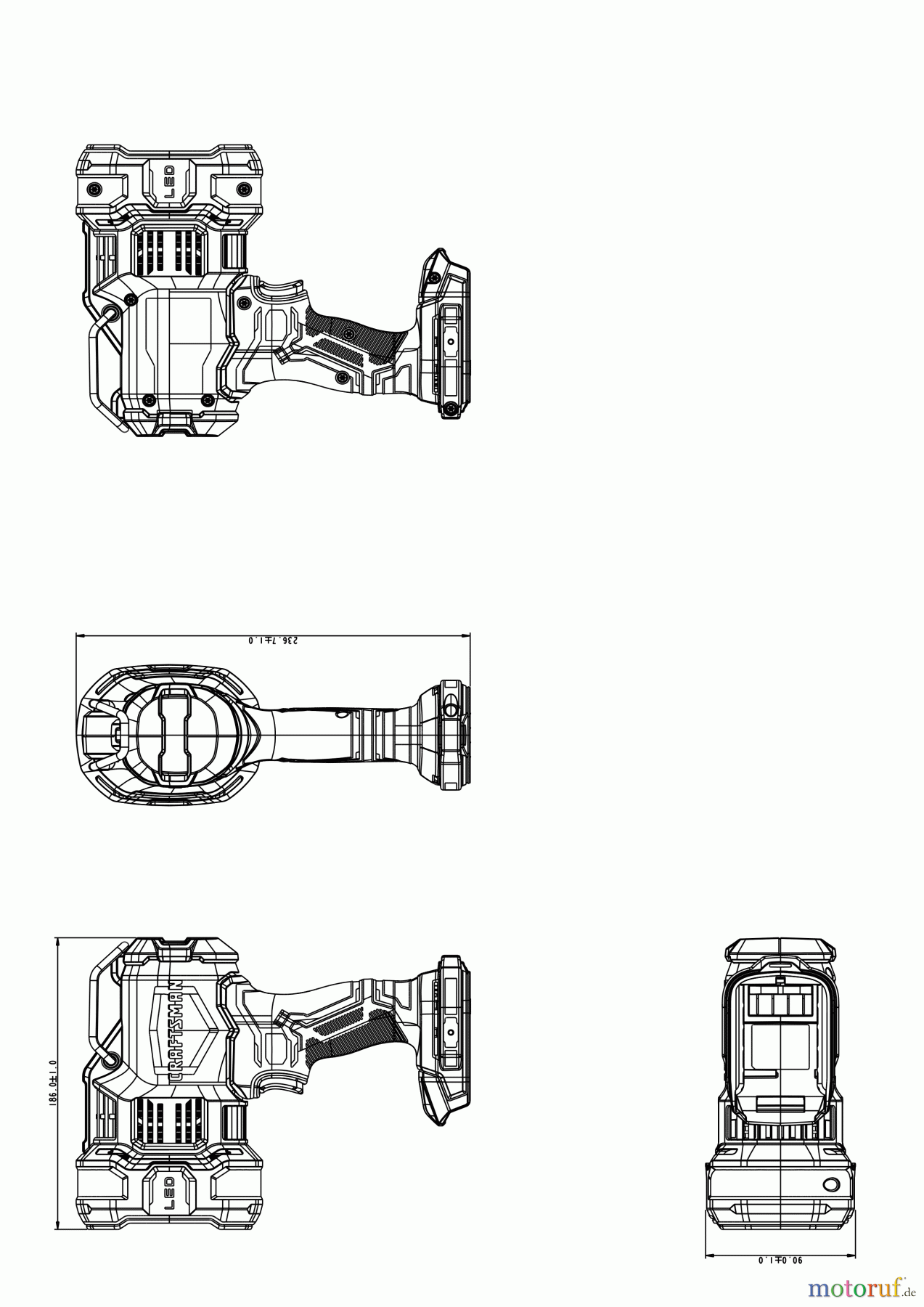 CRAFTSMAN CORDLESS OUTDOOR SUCHSCHEINWERFER CMCL060BR Seite 1