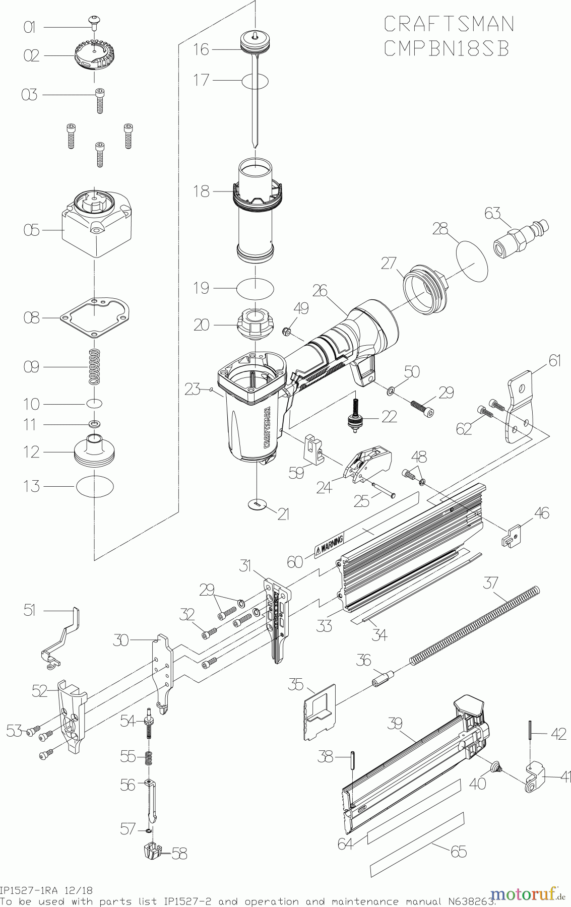 CRAFTSMAN CORDED COMPRESSOR WERKZEUGSATZ CMEC1KIT18R Seite 1