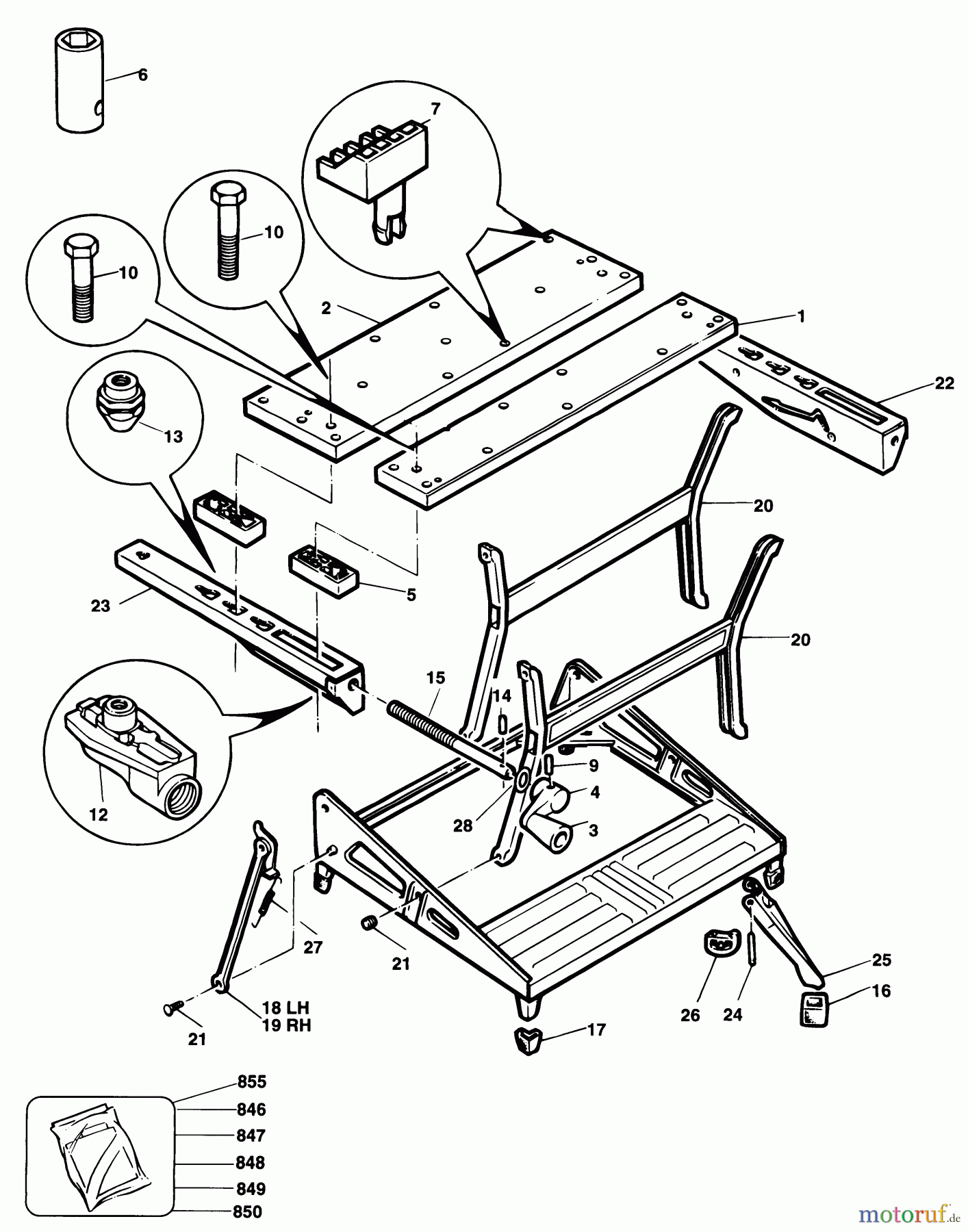 BLACK+DECKER INNENAUSSTATTUNG WERKBANK, SCHRAUBSTOCK, JOBBER, LEITERN WORKMATE WM747 Seite 1