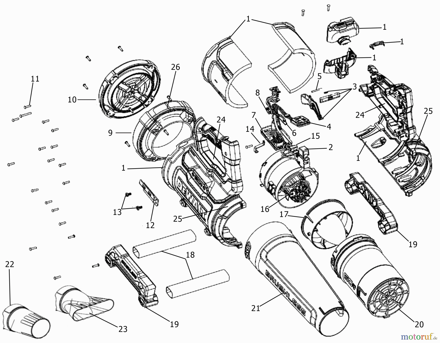 DEWALT Gartengeräte GEBLÄSE DCMBL777N Seite 1