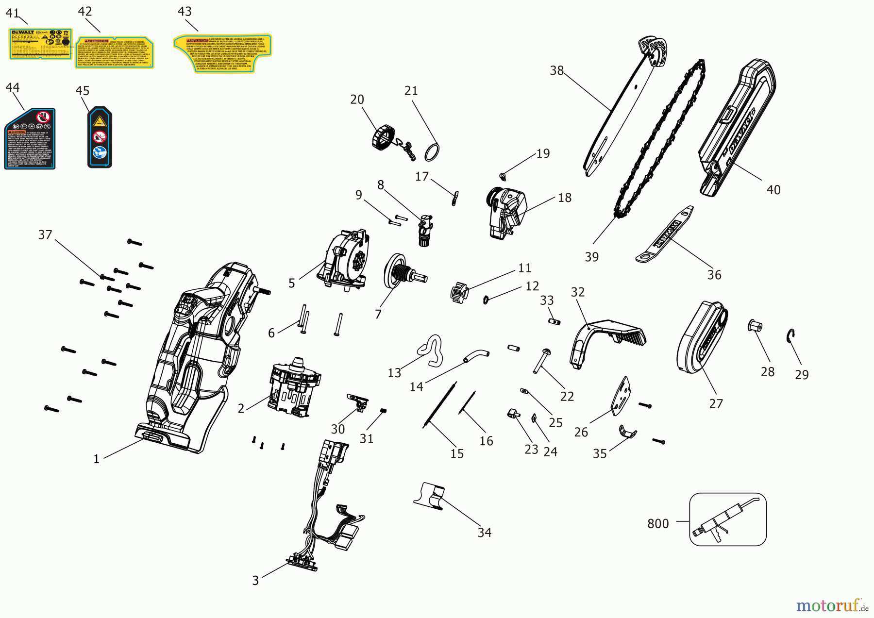 DEWALT Gartengeräte KETTENSÄGE DCCS623B Seite 1