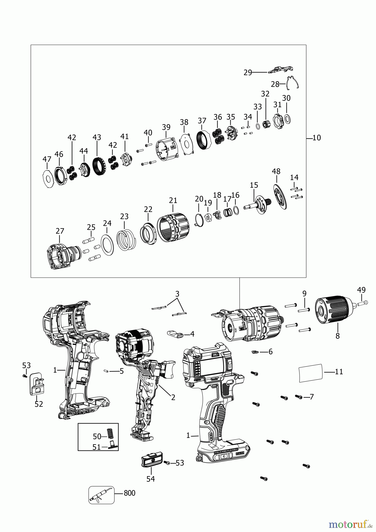 DEWALT AKKUBOHRER DRILLS, 20V AKKU BOHRHAMMER DCD7781N Seite 1