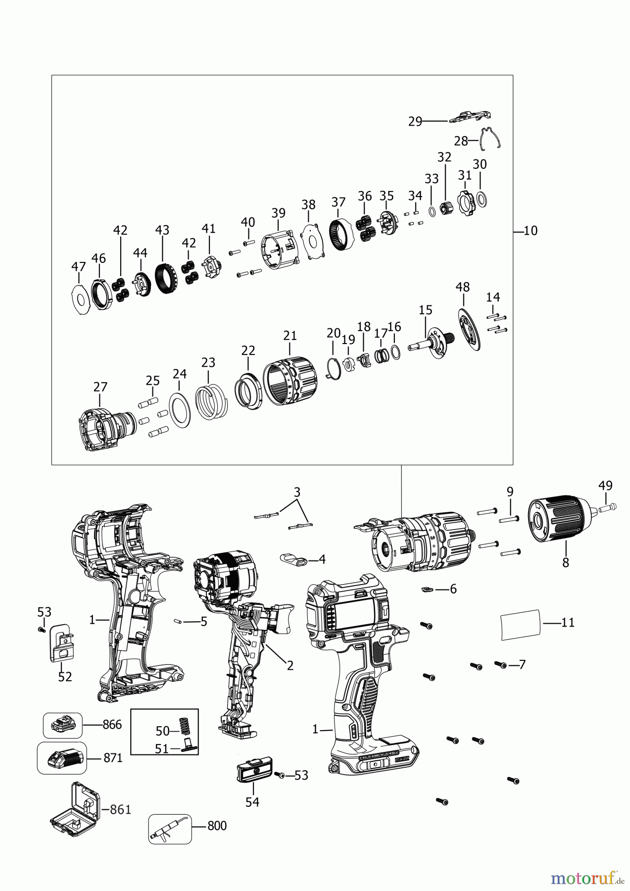 DEWALT AKKUBOHRER DRILLS, 20V AKKU BOHRHAMMER DCD7781P1T Seite 1
