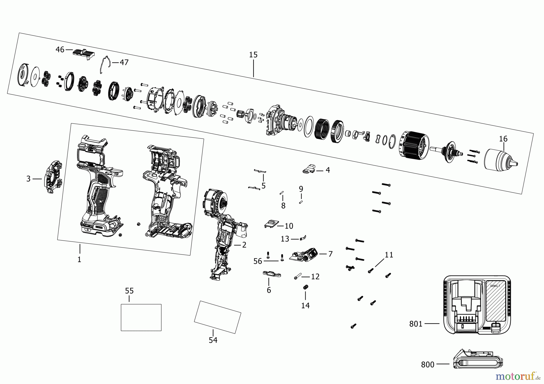 DEWALT AKKUBOHRER DRILLS, 20V AKKU SCHRAUBER DCD800D2 Seite 1