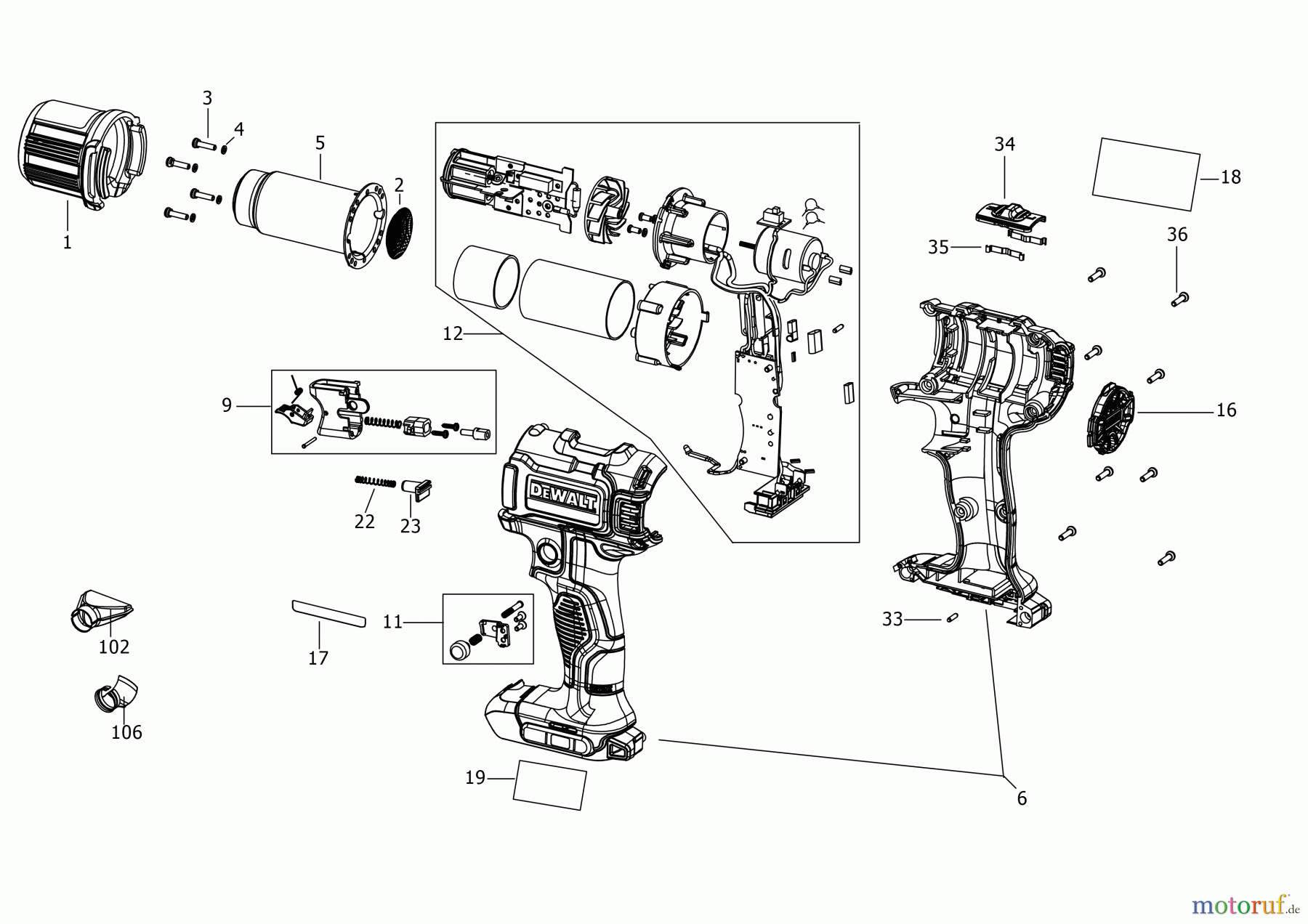 DEWALT HOLZARBEITEN HEIZKANONEN HEIZPISTOLE DCE530N Seite 1