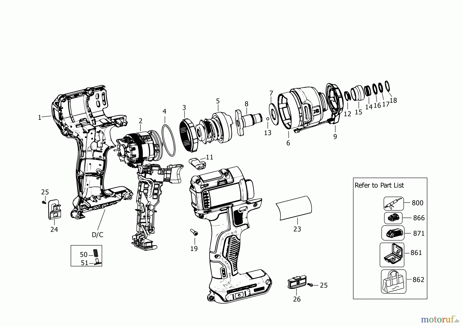 DEWALT Akku Schrauber SCHLAGSCHRAUBER DCF7871B Seite 1