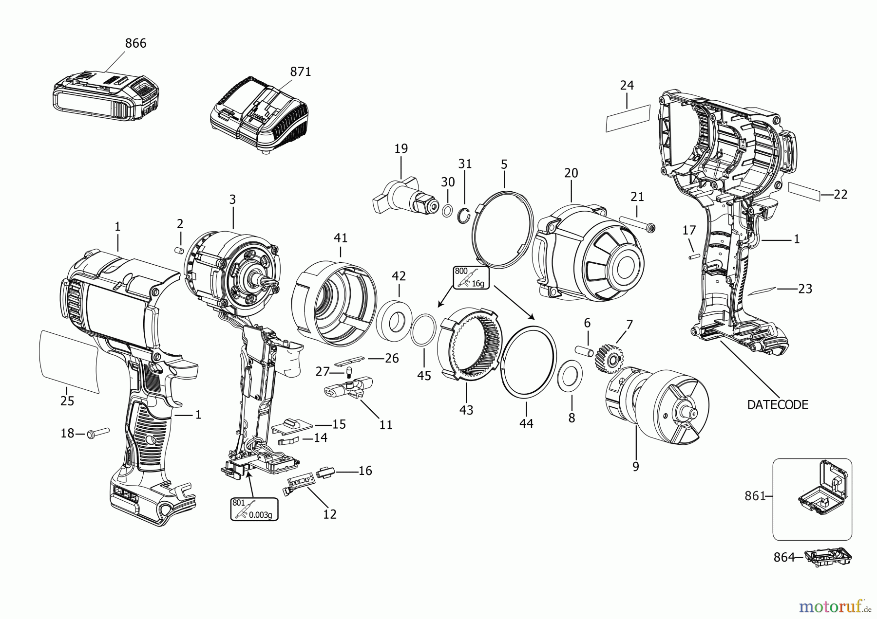DEWALT SCHRAUBER Schlagschrauber AKKU DREHMOMENTSCHLÜSSEL DCF897P2 Seite 1