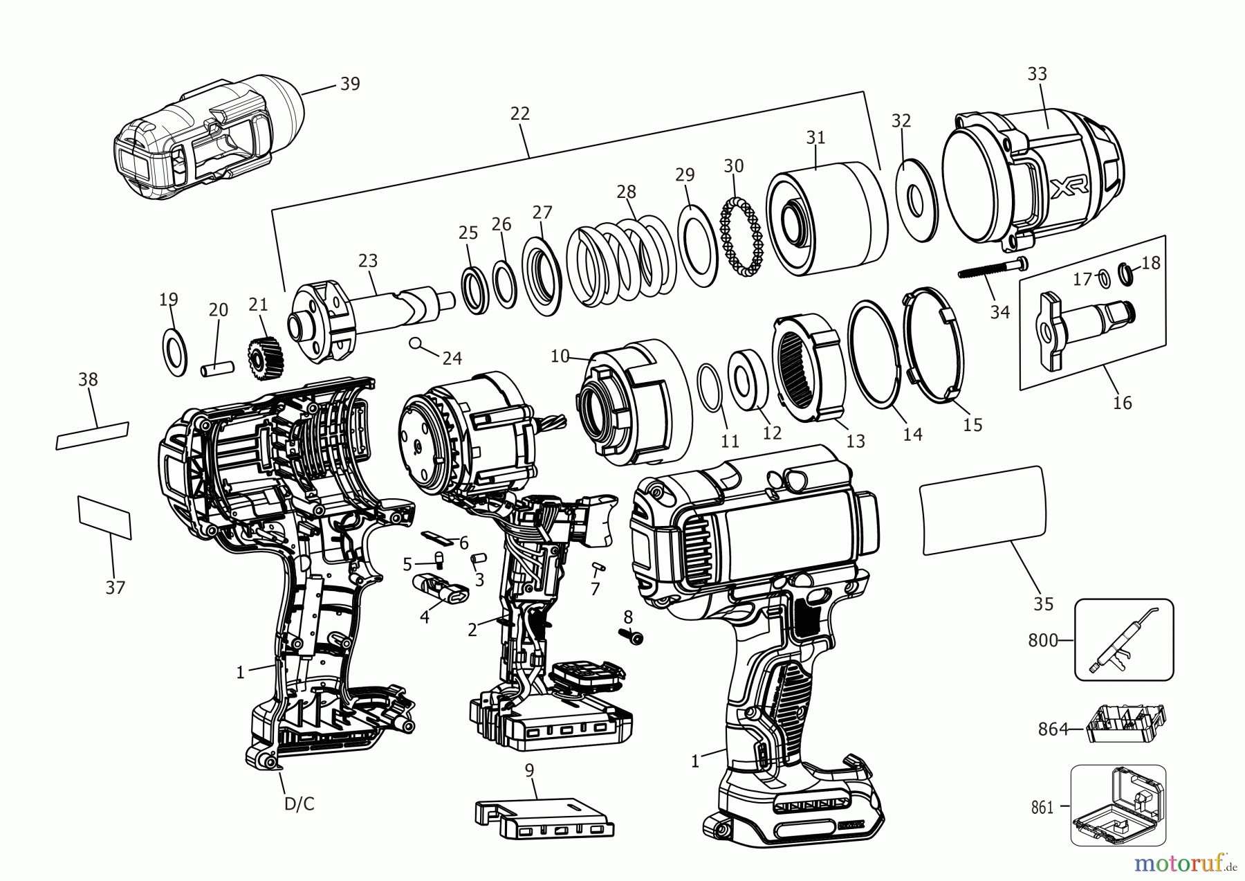  DEWALT SCHRAUBER Schlagschrauber SCHLAGSCHRAUBENSCHL. DCF900NT Seite 1