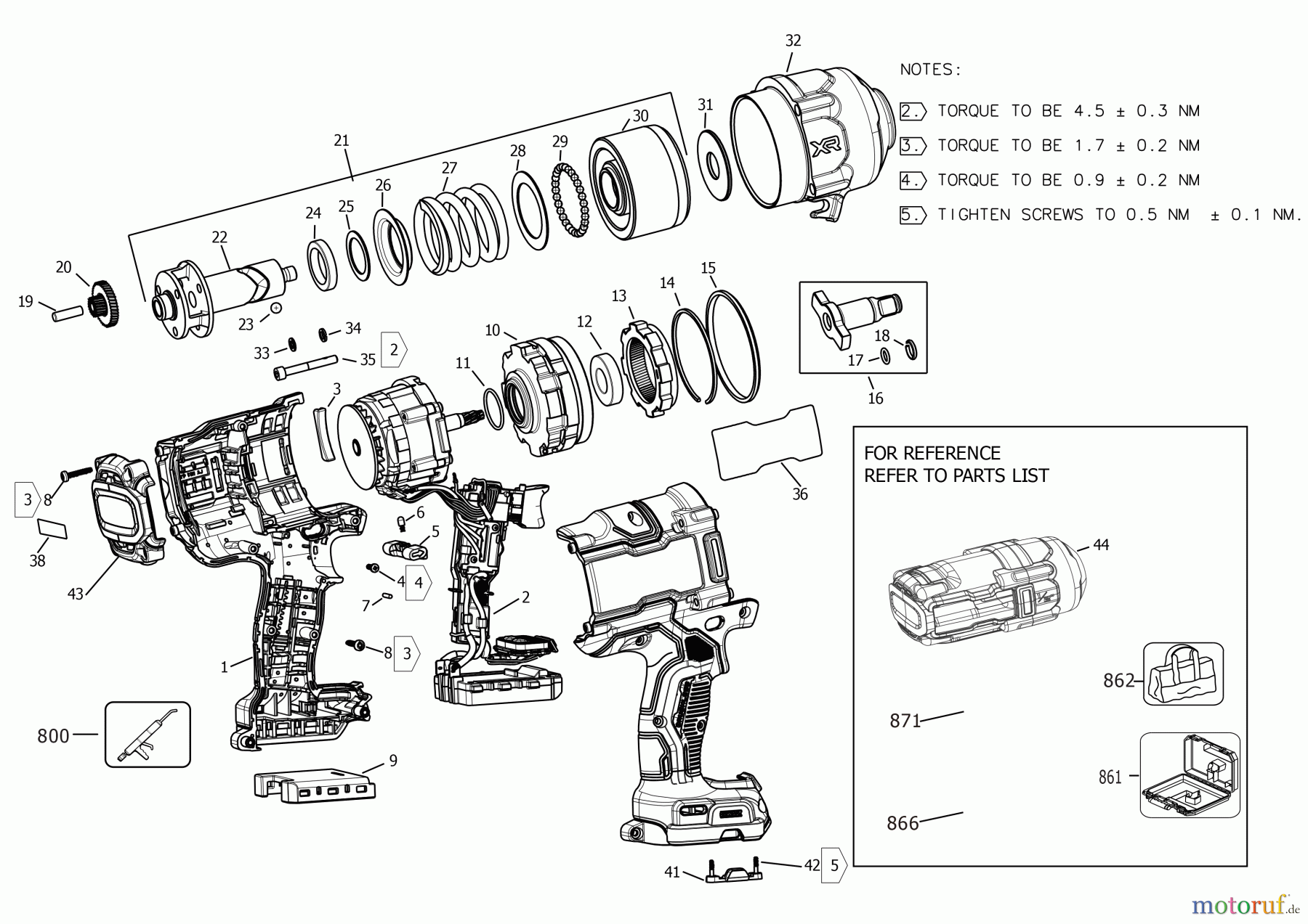 DEWALT SCHRAUBER Schlagschrauber AKKU DREHMOMENTSCHLÜSSEL DCF961P2T Seite 1