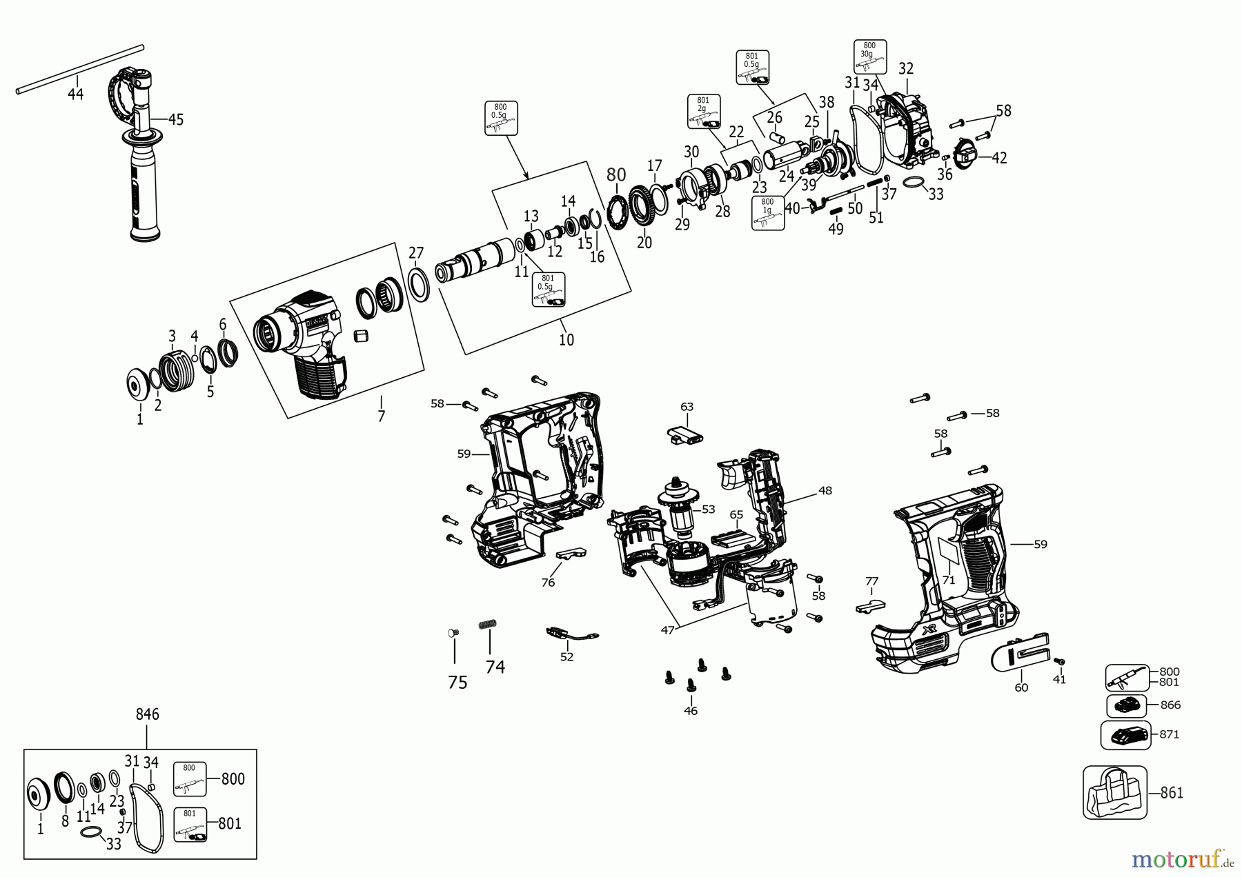 DEWALT AKKUBOHRER CDLS DRILLS 12V AKKU BOHRHAMMER DCH072D2 Seite 3