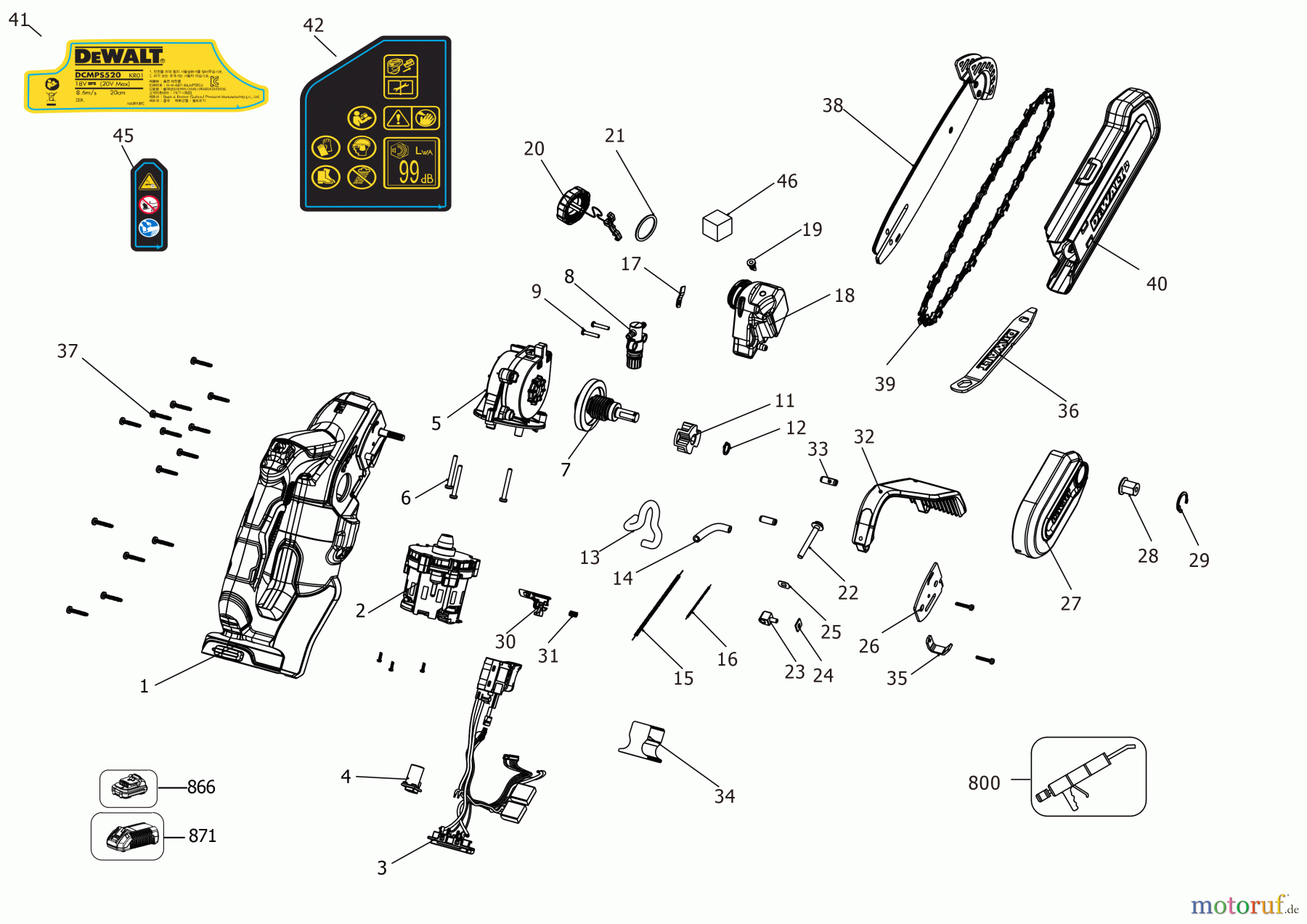DEWALT Gartengeräte BAUMSCHERE DCMPS520P1 Seite 1