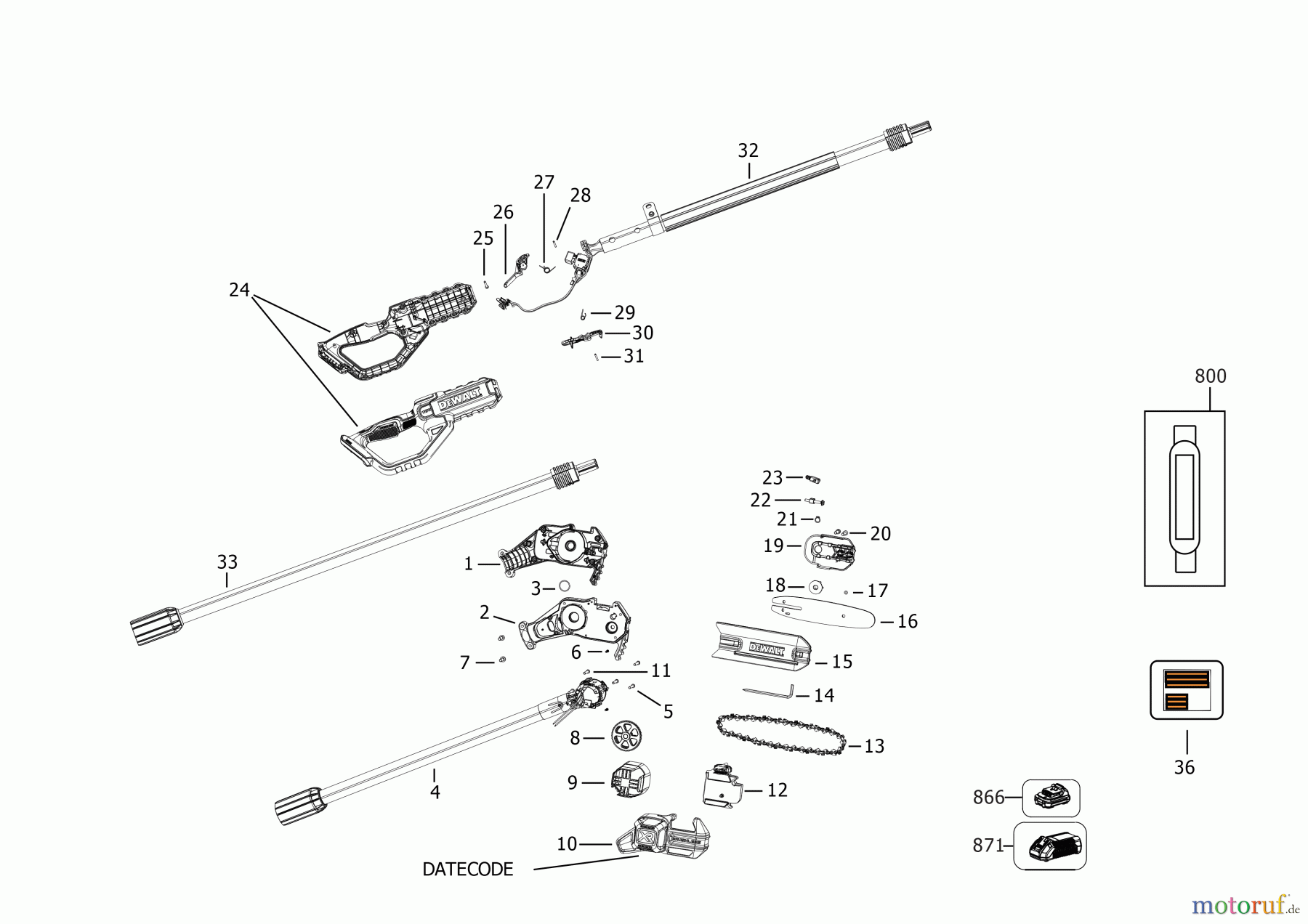  DEWALT Gartengeräte KETTENSÄGERN SCHÄRFER DCMPS567P1 Seite 1