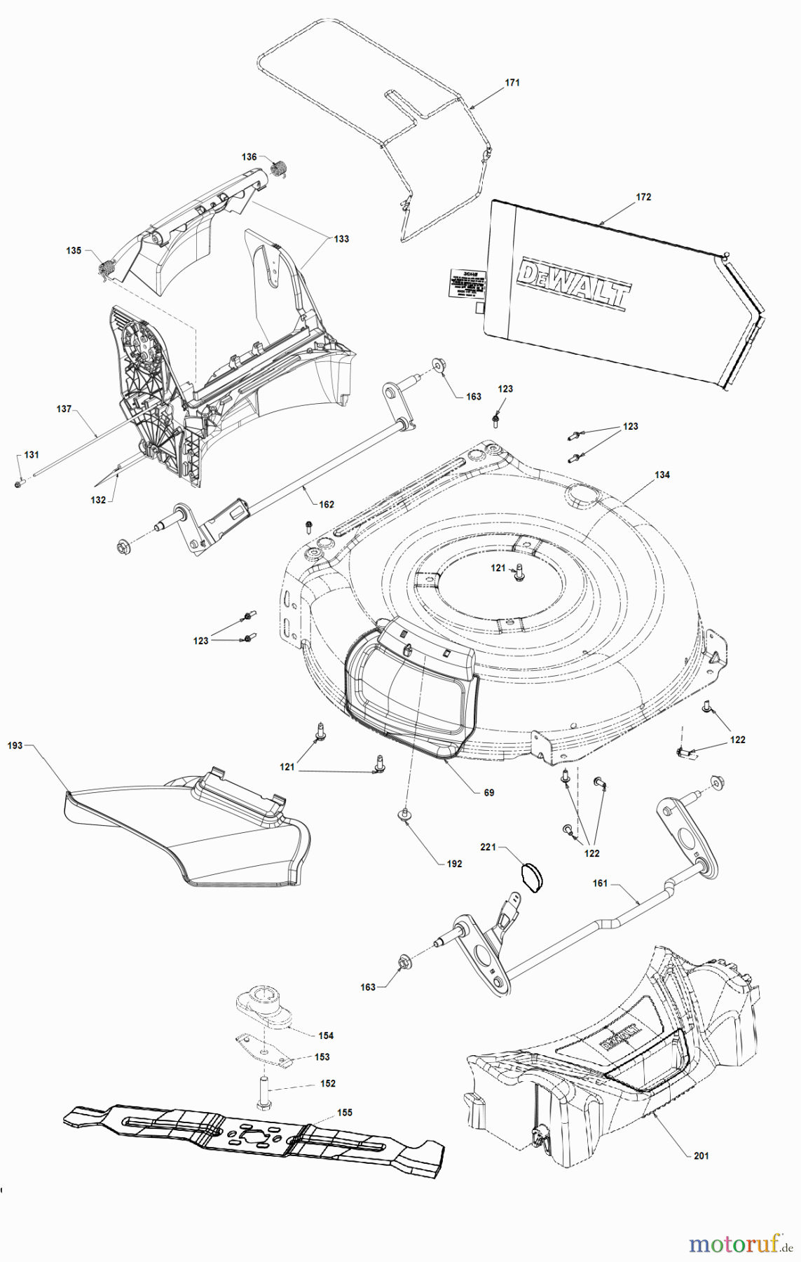  DEWALT Gartengeräte RASENMÄHER DCMWP233U2 Seite 1