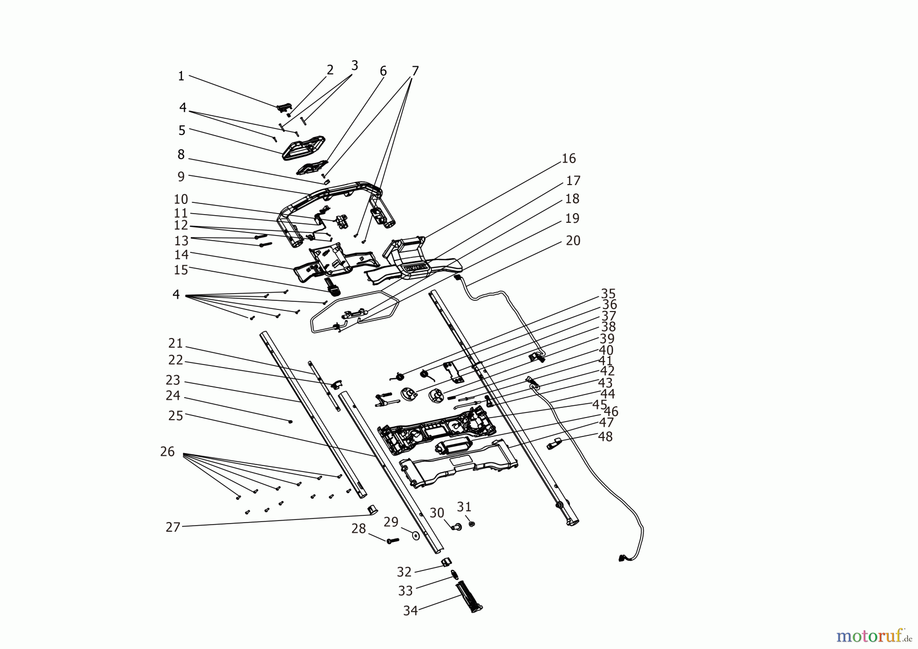  DEWALT Gartengeräte AKKU-RASEMMÄHER DCMWP234U2 Seite 1
